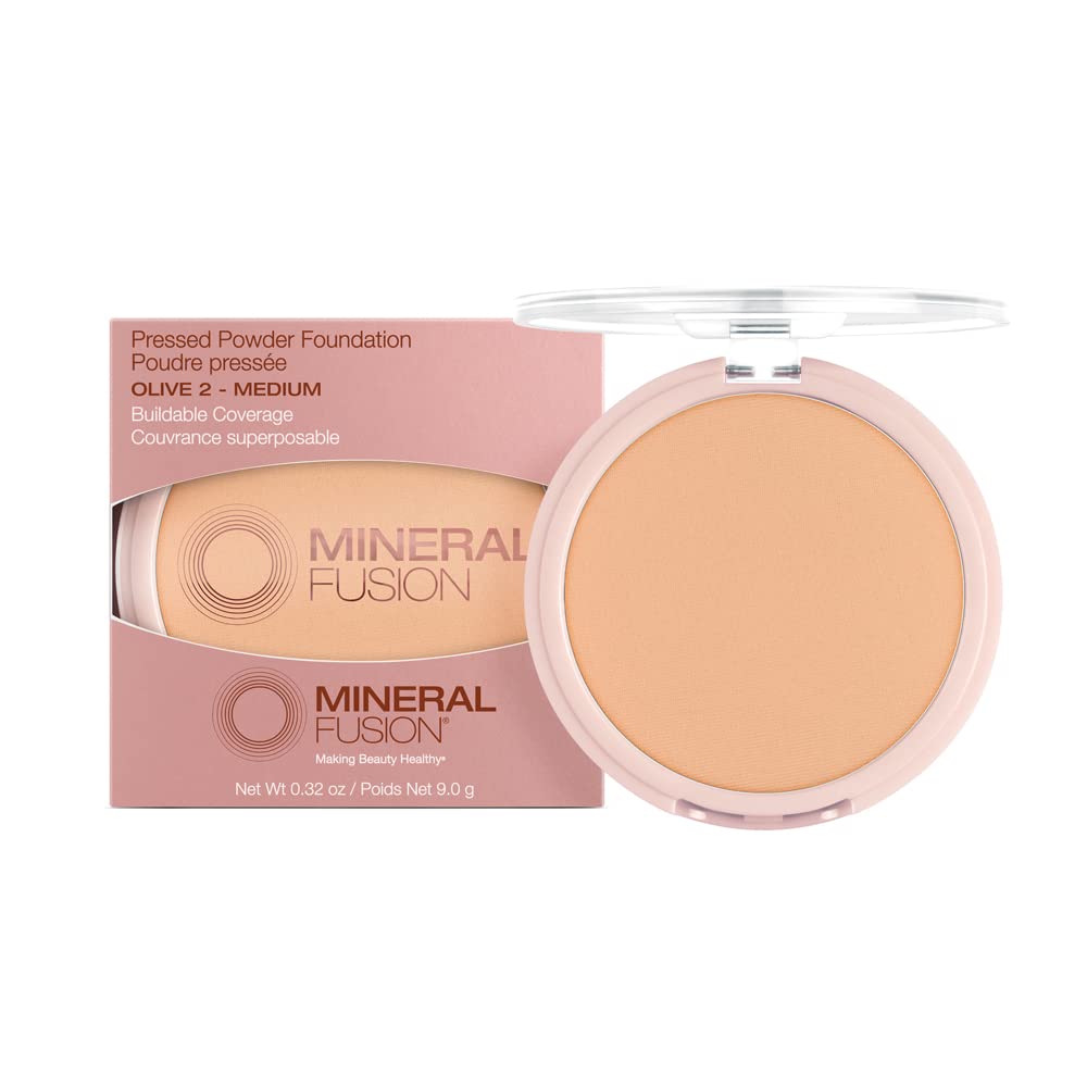 Mineral Fusion Pressed Powder Foundation, Neutral 4 - Med Skin w/Neutral Undertones, Age Defying Foundation Makeup with Matte Finish, Talc Free Face Powder, Hypoallergenic, Cruelty-Free, 0.32 Oz