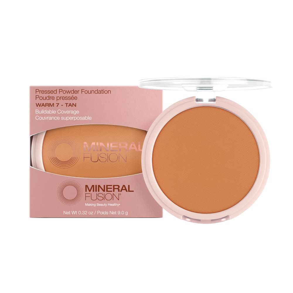 Mineral Fusion Pressed Powder Foundation, Neutral 4 - Med Skin w/Neutral Undertones, Age Defying Foundation Makeup with Matte Finish, Talc Free Face Powder, Hypoallergenic, Cruelty-Free, 0.32 Oz