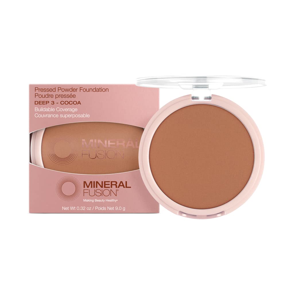 Mineral Fusion Pressed Powder Foundation, Neutral 4 - Med Skin w/Neutral Undertones, Age Defying Foundation Makeup with Matte Finish, Talc Free Face Powder, Hypoallergenic, Cruelty-Free, 0.32 Oz
