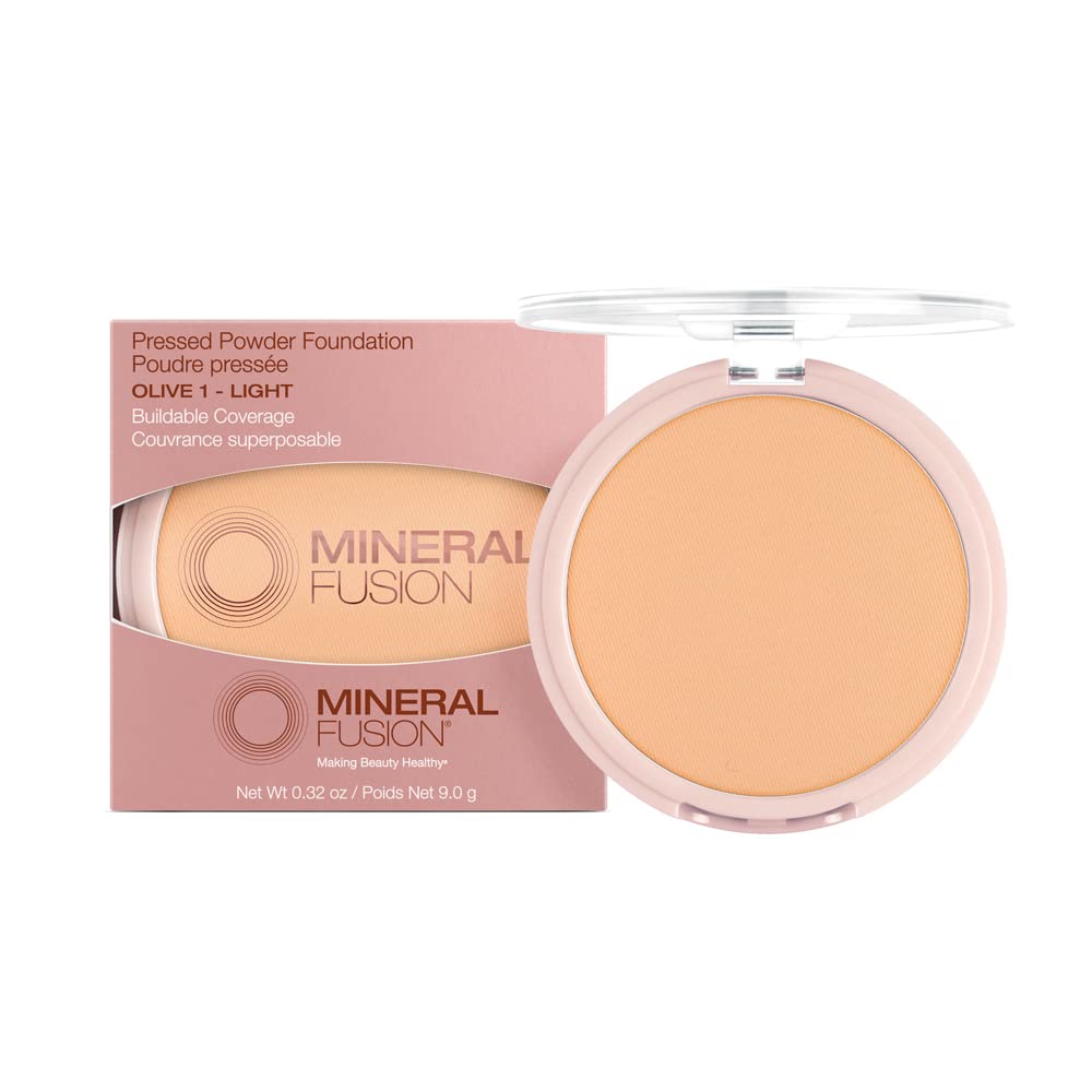 Mineral Fusion Pressed Powder Foundation, Neutral 4 - Med Skin w/Neutral Undertones, Age Defying Foundation Makeup with Matte Finish, Talc Free Face Powder, Hypoallergenic, Cruelty-Free, 0.32 Oz