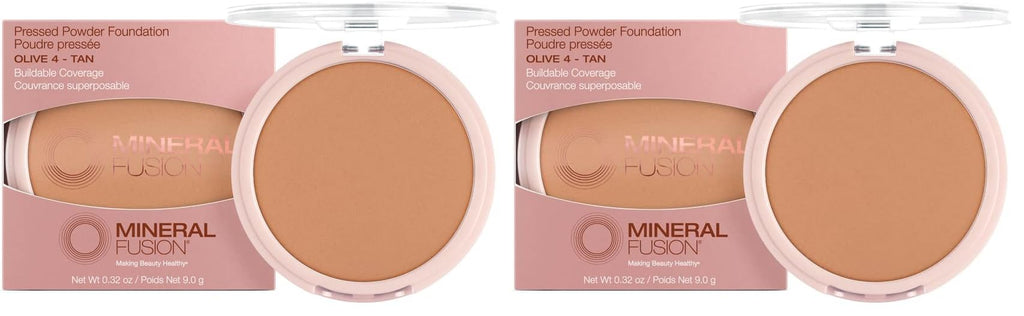 Mineral Fusion Pressed Powder Foundation, Neutral 4 - Med Skin w/Neutral Undertones, Age Defying Foundation Makeup with Matte Finish, Talc Free Face Powder, Hypoallergenic, Cruelty-Free, 0.32 Oz