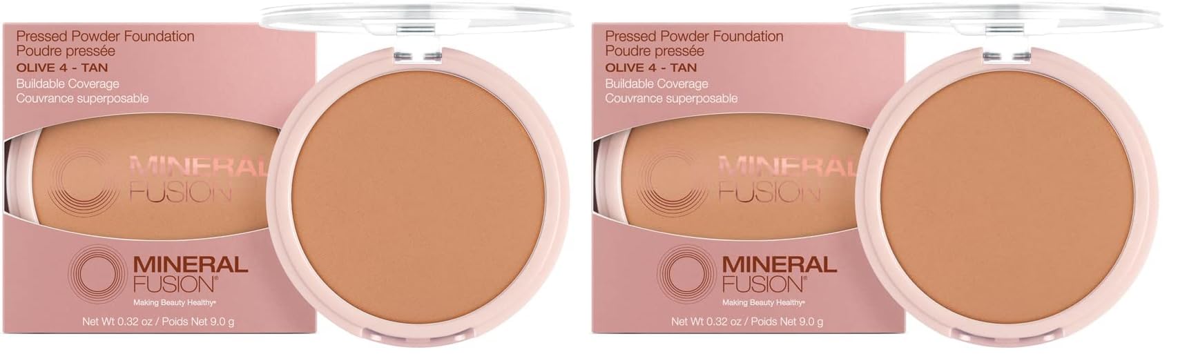 Mineral Fusion Pressed Powder Foundation, Neutral 4 - Med Skin w/Neutral Undertones, Age Defying Foundation Makeup with Matte Finish, Talc Free Face Powder, Hypoallergenic, Cruelty-Free, 0.32 Oz