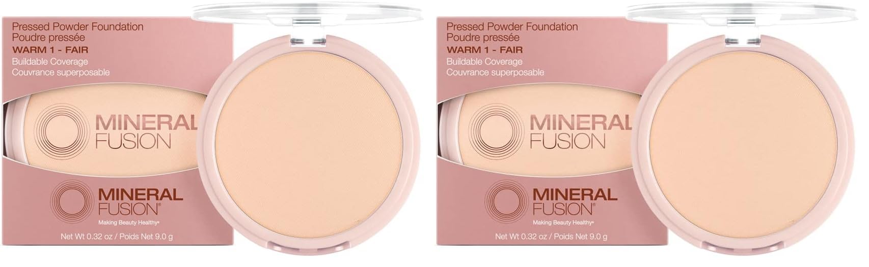 Mineral Fusion Pressed Powder Foundation, Neutral 4 - Med Skin w/Neutral Undertones, Age Defying Foundation Makeup with Matte Finish, Talc Free Face Powder, Hypoallergenic, Cruelty-Free, 0.32 Oz