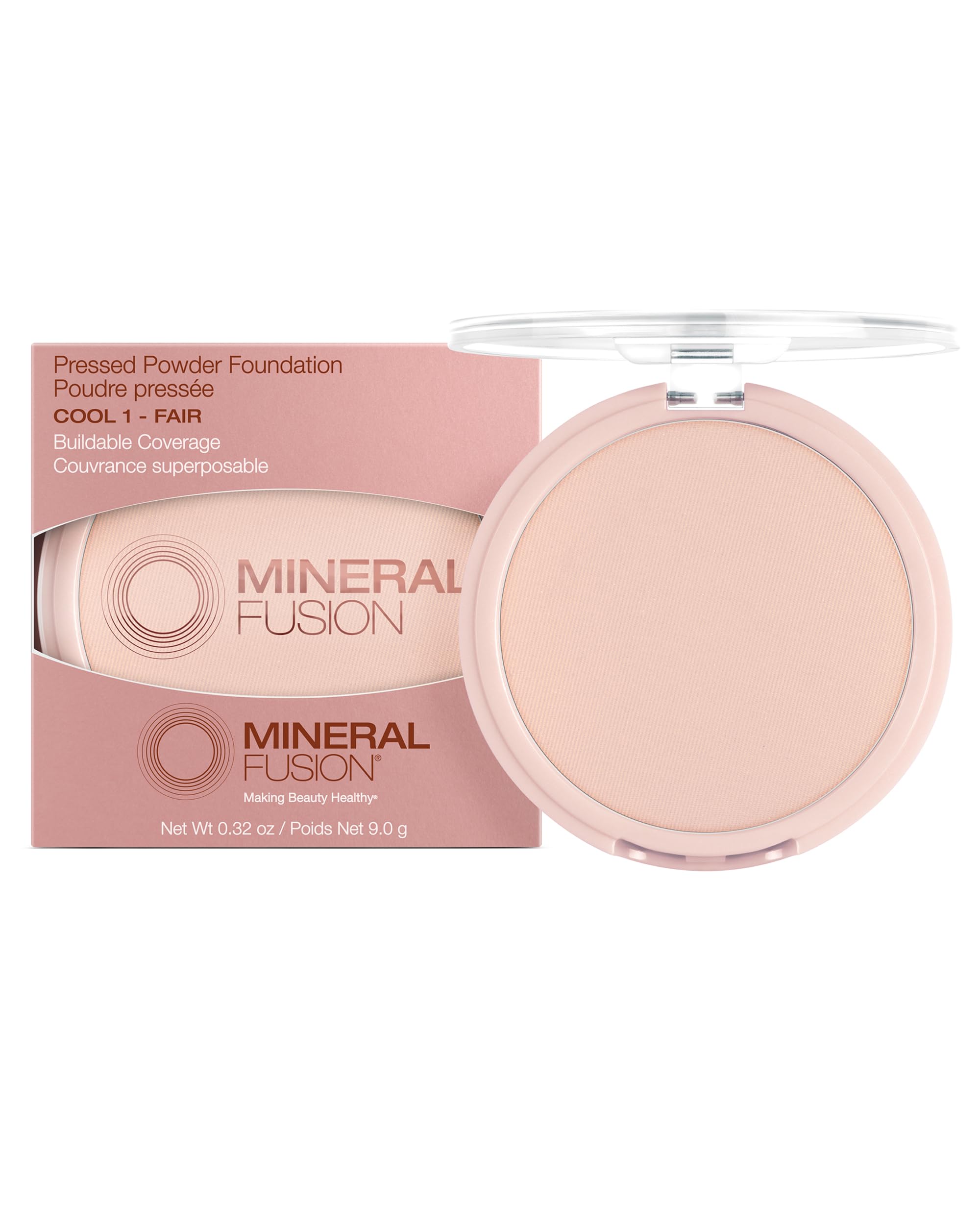 Mineral Fusion Pressed Powder Foundation, Neutral 4 - Med Skin w/Neutral Undertones, Age Defying Foundation Makeup with Matte Finish, Talc Free Face Powder, Hypoallergenic, Cruelty-Free, 0.32 Oz