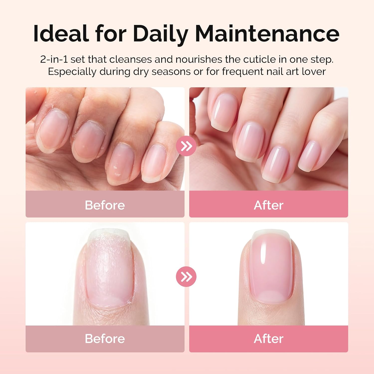 MelodySusie Cuticle Remover Kit,60g Cuticle Remover Cream 15ML Cuticle Oil,Cuticle Nipper Trimmer Pusher, Nail File and Brush for Cuticle Softener & Moisturize Manicure Kit for Nail Care