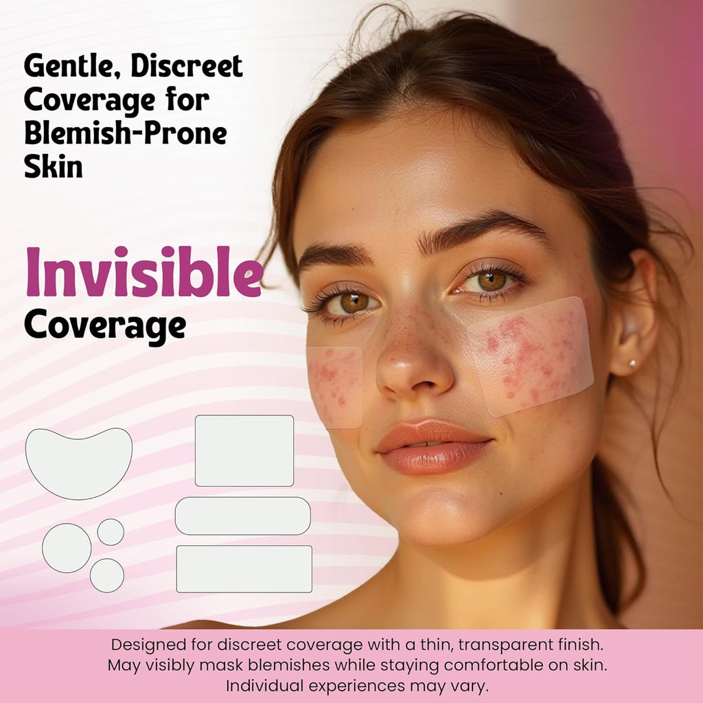 344 Pcs Large Pimple Patches for Face – 7 Sizes XL Acne Patches for Full Face, Big Hydrocolloid Bandages for Body, Chin, Forehead, Chest & Back Hydrocolloid Patch (Round, Crescent, Oval & Rectangular)