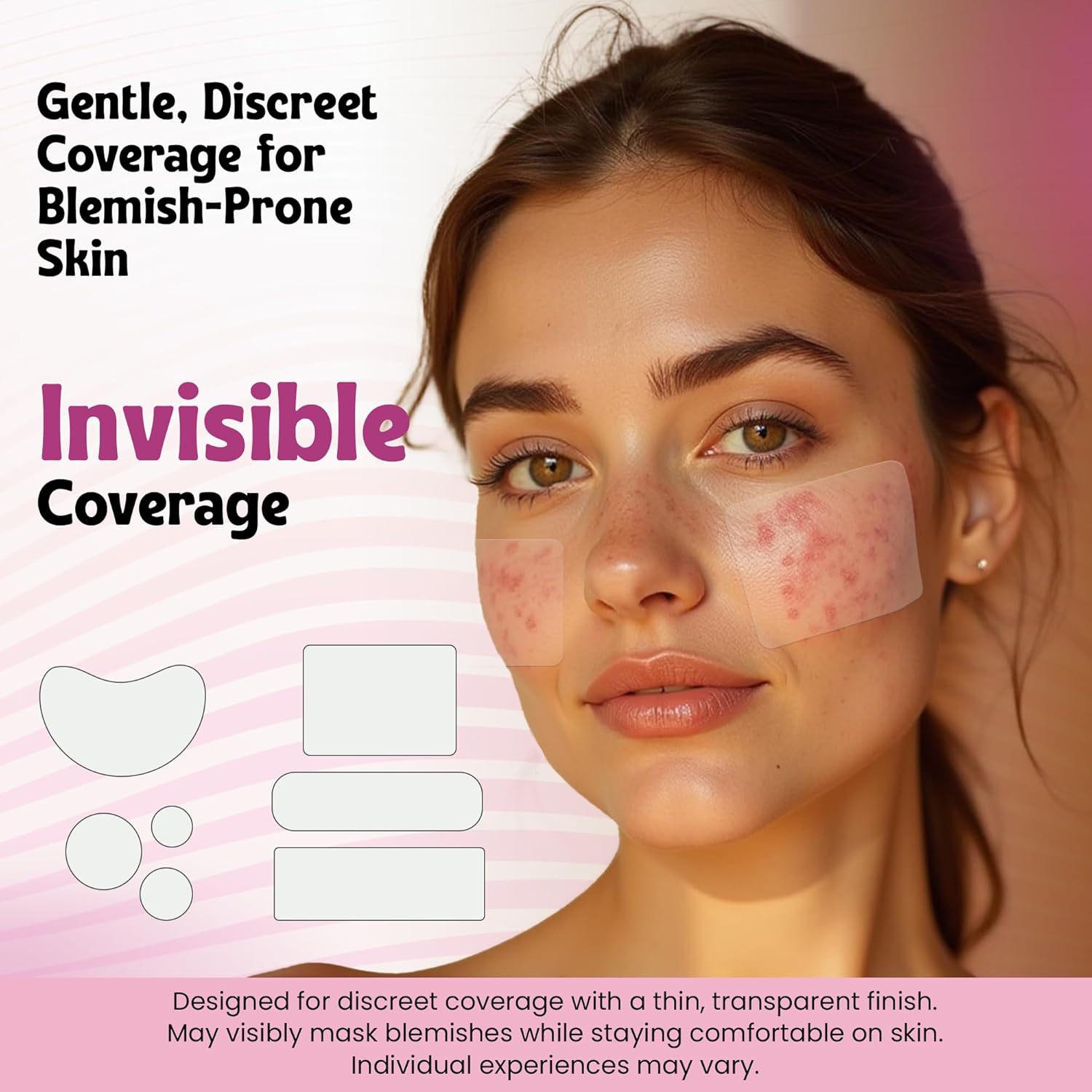 344 Pcs Large Pimple Patches for Face – 7 Sizes XL Acne Patches for Full Face, Big Hydrocolloid Bandages for Body, Chin, Forehead, Chest & Back Hydrocolloid Patch (Round, Crescent, Oval & Rectangular)