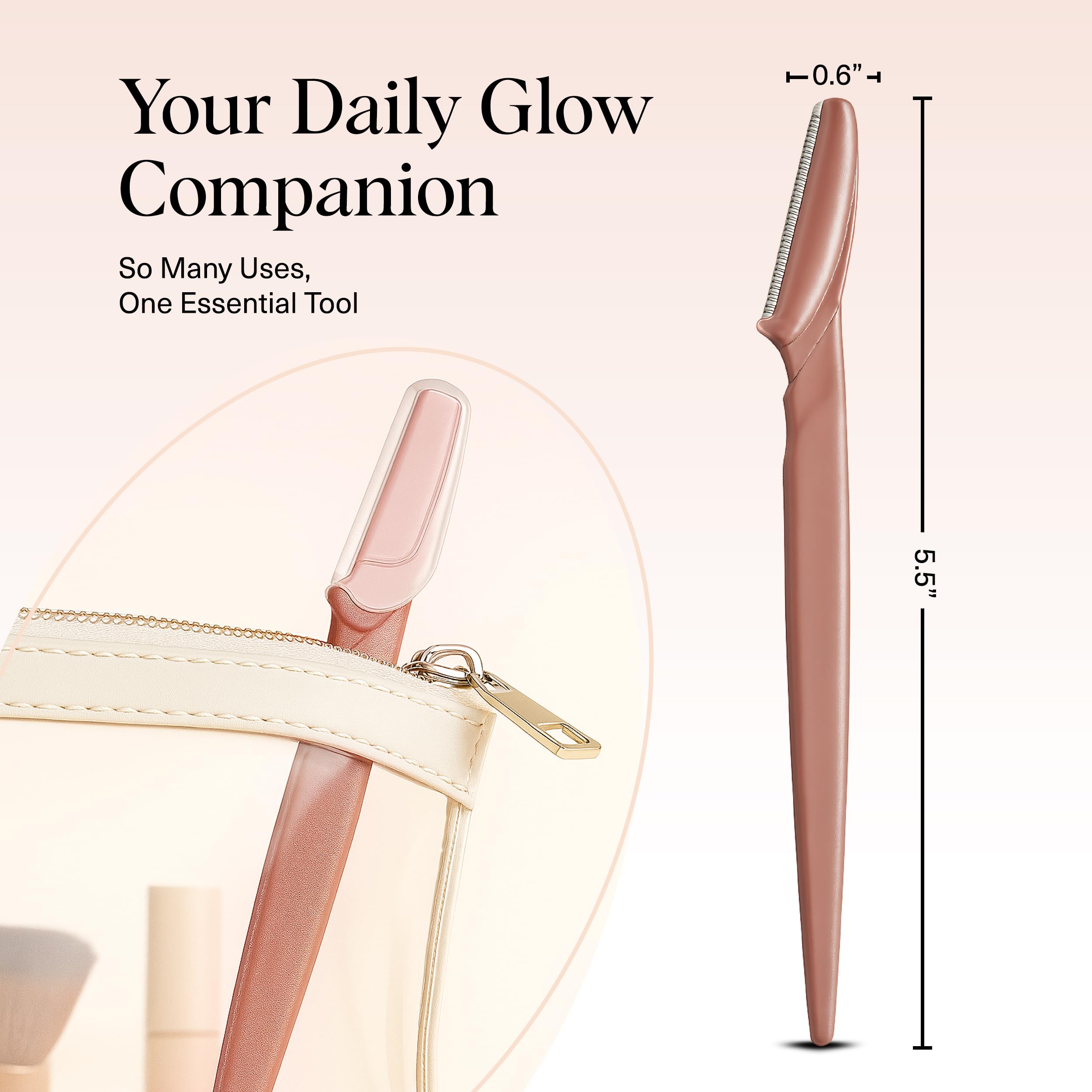 Kitsch Dermaplane Razor for Women Face – Face Razors for Women & Men, Eyebrow Trimmer & Face Shaver – Exfoliating Facial Razor & Skin Care Tool for Smoother Skin - Black, 12 pcs