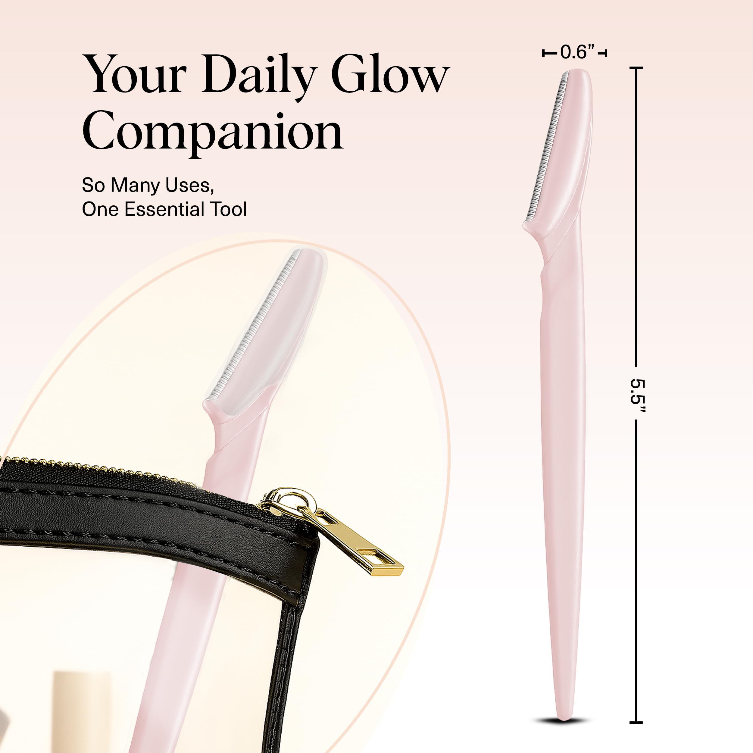 Kitsch Dermaplane Razor for Women Face – Face Razors for Women & Men, Eyebrow Trimmer & Face Shaver – Exfoliating Facial Razor & Skin Care Tool for Smoother Skin - Black, 12 pcs