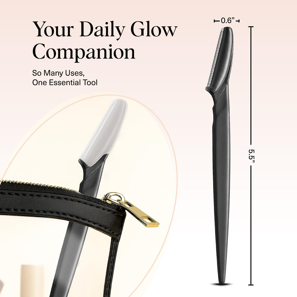 Kitsch Dermaplane Razor for Women Face – Face Razors for Women & Men, Eyebrow Trimmer & Face Shaver – Exfoliating Facial Razor & Skin Care Tool for Smoother Skin - Black, 12 pcs