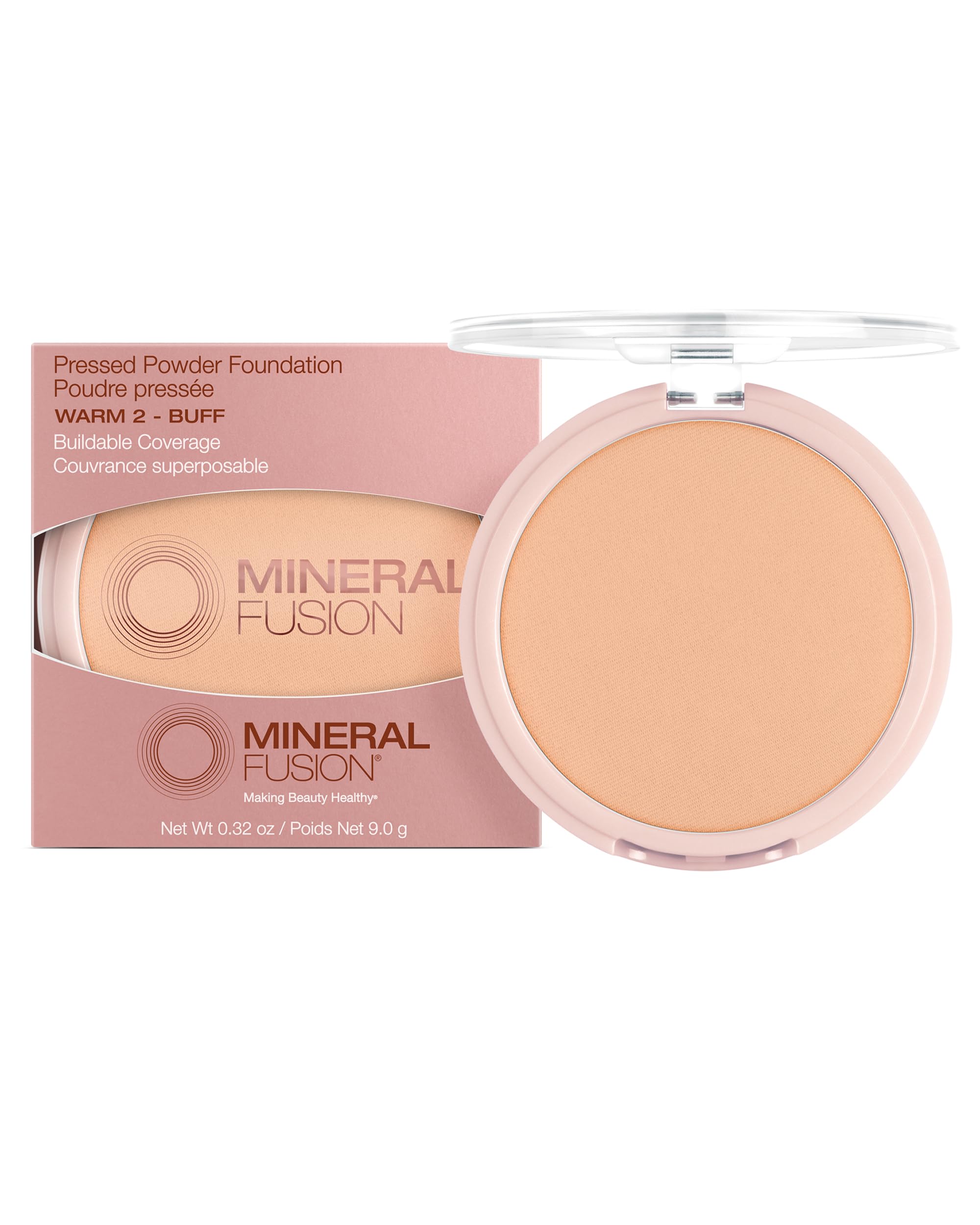 Mineral Fusion Pressed Powder Foundation, Neutral 4 - Med Skin w/Neutral Undertones, Age Defying Foundation Makeup with Matte Finish, Talc Free Face Powder, Hypoallergenic, Cruelty-Free, 0.32 Oz