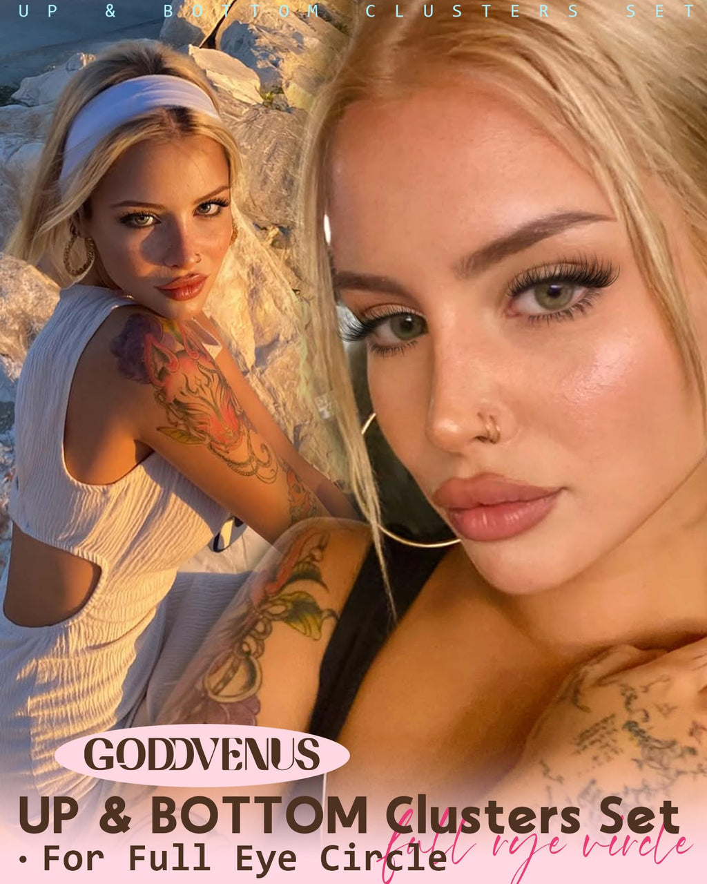 250Pcs Natural Lash Clusters Kit Cluster Eyelash Extensions Kit Wispy DIY C Curl Individual Lashes Clusters With Bottom Eyelashes