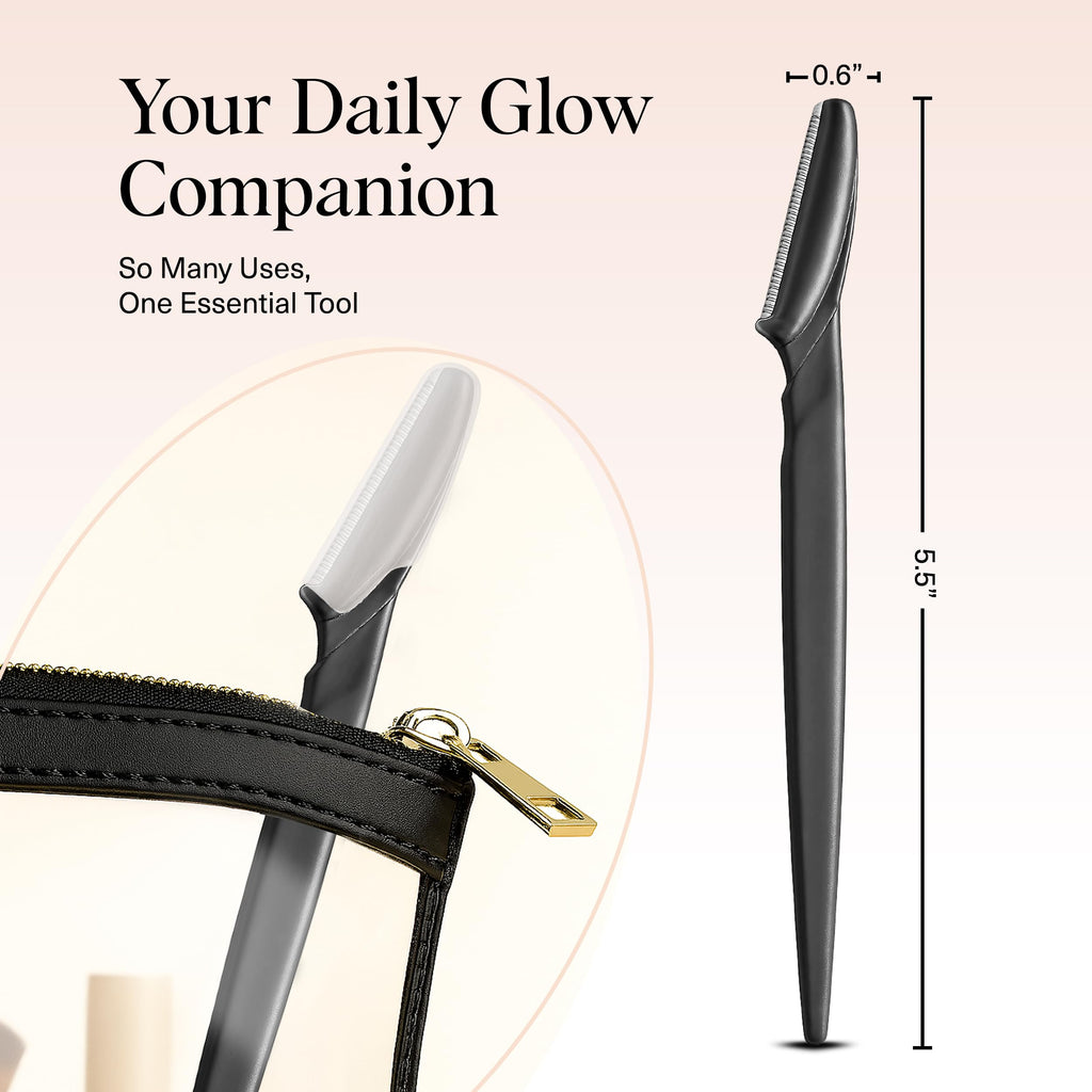 Kitsch Dermaplane Razor for Women Face – Face Razors for Women & Men, Eyebrow Trimmer & Face Shaver – Exfoliating Facial Razor & Skin Care Tool for Smoother Skin - Black, 12 pcs