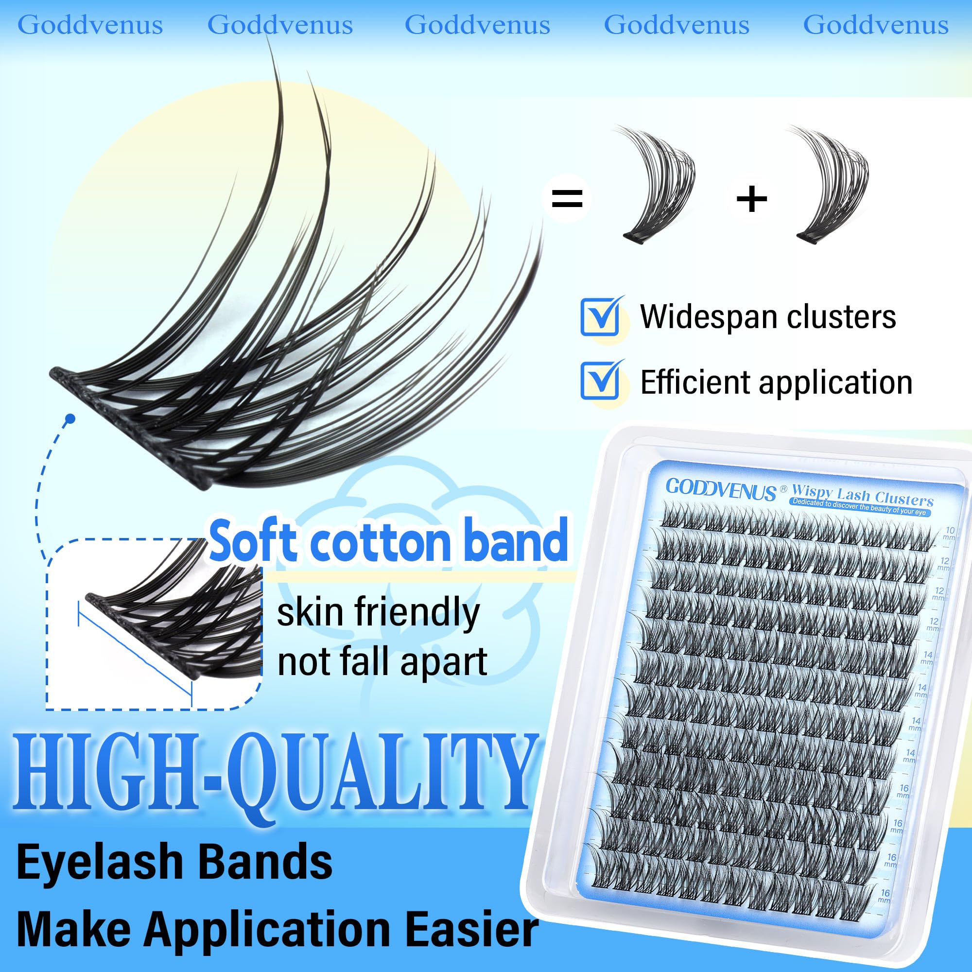 250Pcs Natural Lash Clusters Kit Cluster Eyelash Extensions Kit Wispy DIY C Curl Individual Lashes Clusters With Bottom Eyelashes