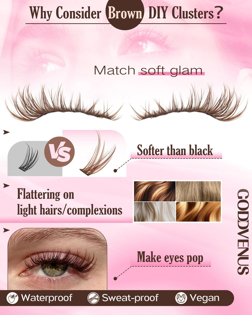 250Pcs Natural Lash Clusters Kit Cluster Eyelash Extensions Kit Wispy DIY C Curl Individual Lashes Clusters With Bottom Eyelashes