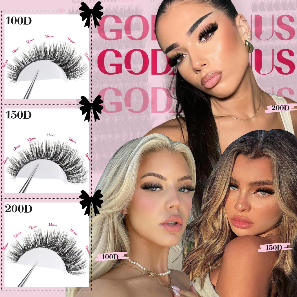 250Pcs Natural Lash Clusters Kit Cluster Eyelash Extensions Kit Wispy DIY C Curl Individual Lashes Clusters With Bottom Eyelashes
