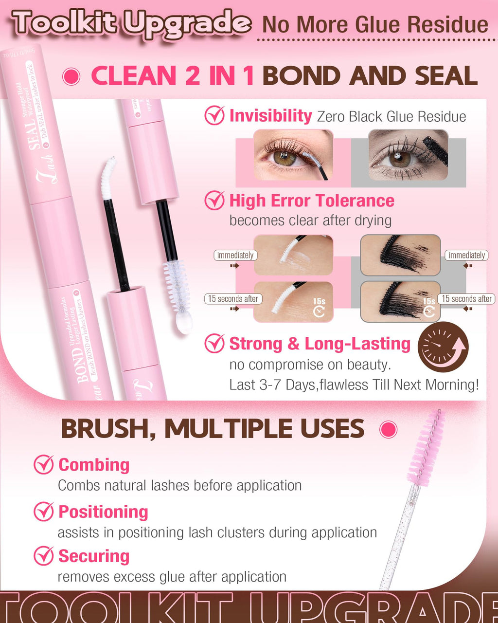 250Pcs Natural Lash Clusters Kit Cluster Eyelash Extensions Kit Wispy DIY C Curl Individual Lashes Clusters With Bottom Eyelashes