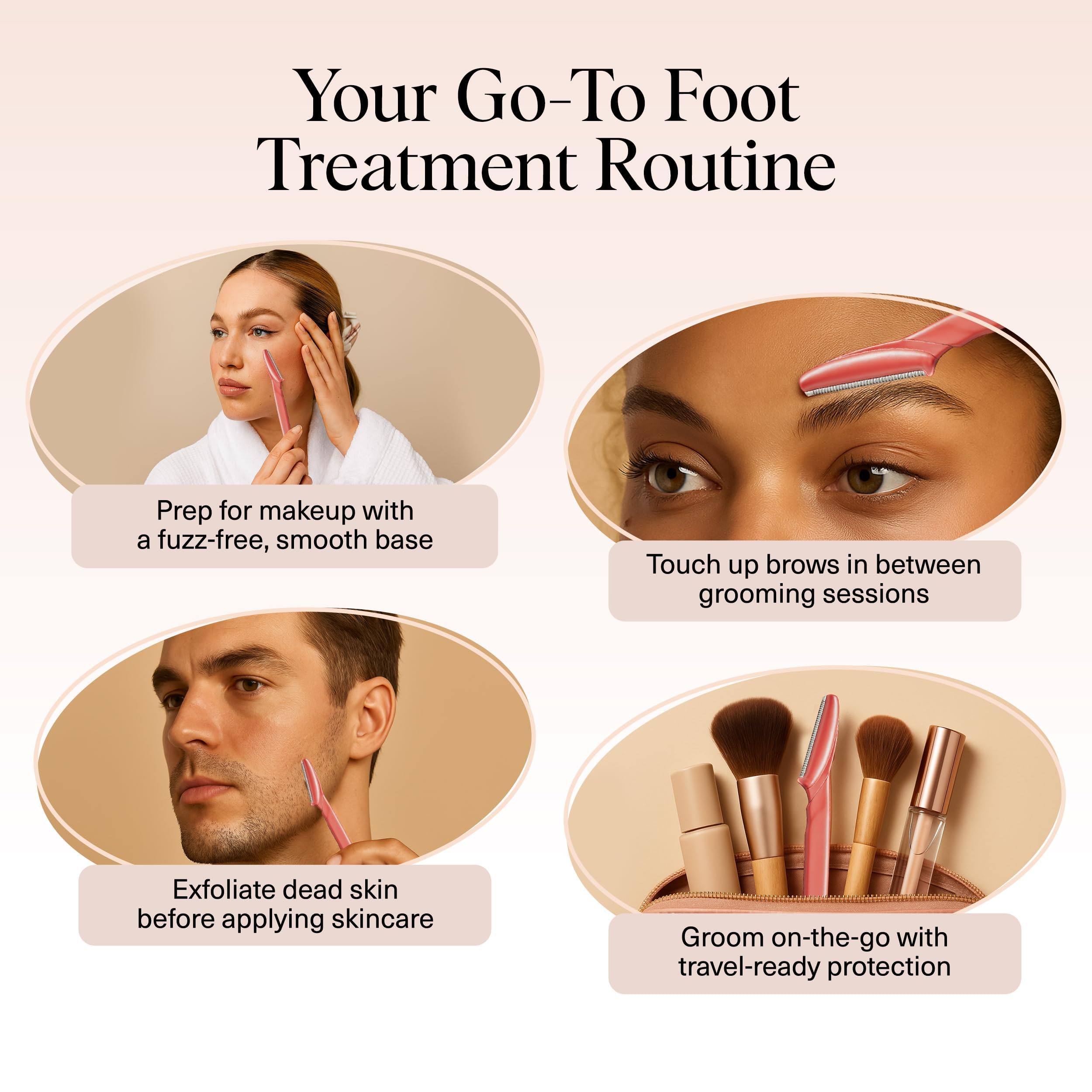 Kitsch Dermaplane Razor for Women Face – Face Razors for Women & Men, Eyebrow Trimmer & Face Shaver – Exfoliating Facial Razor & Skin Care Tool for Smoother Skin - Black, 12 pcs