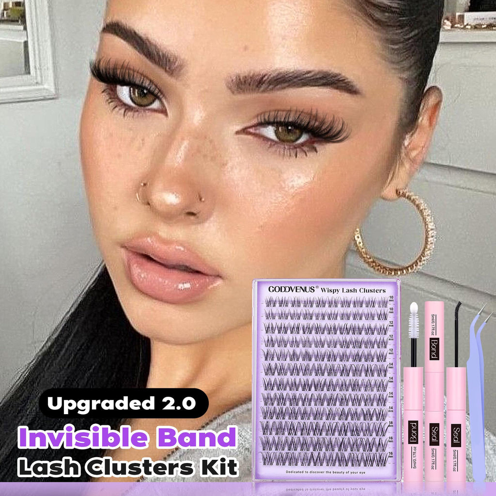 250Pcs Natural Lash Clusters Kit Cluster Eyelash Extensions Kit Wispy DIY C Curl Individual Lashes Clusters With Bottom Eyelashes