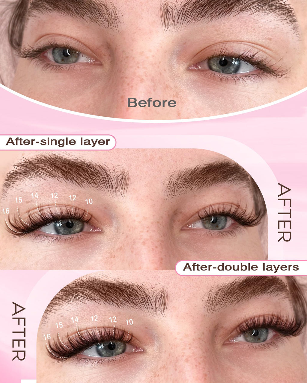 250Pcs Natural Lash Clusters Kit Cluster Eyelash Extensions Kit Wispy DIY C Curl Individual Lashes Clusters With Bottom Eyelashes