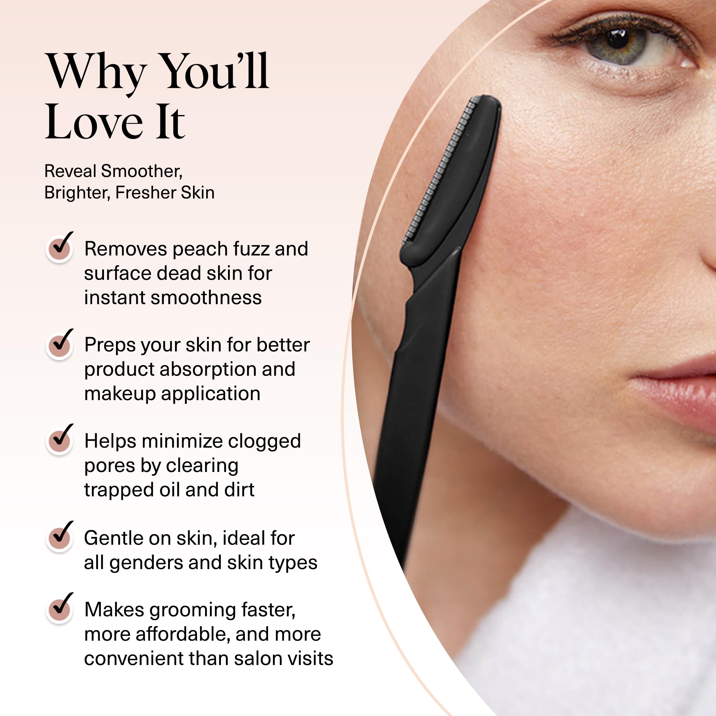 Kitsch Dermaplane Razor for Women Face – Face Razors for Women & Men, Eyebrow Trimmer & Face Shaver – Exfoliating Facial Razor & Skin Care Tool for Smoother Skin - Black, 12 pcs