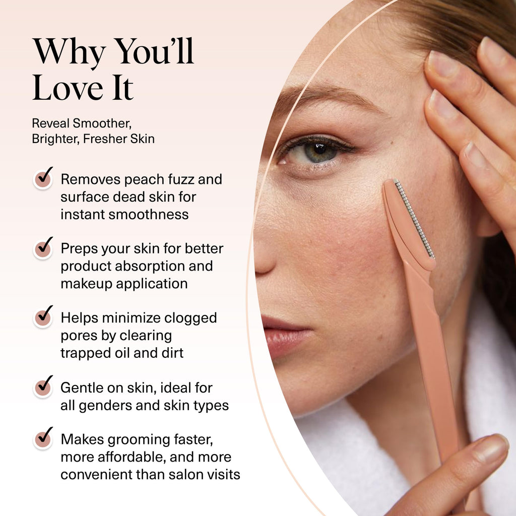 Kitsch Dermaplane Razor for Women Face – Face Razors for Women & Men, Eyebrow Trimmer & Face Shaver – Exfoliating Facial Razor & Skin Care Tool for Smoother Skin - Black, 12 pcs