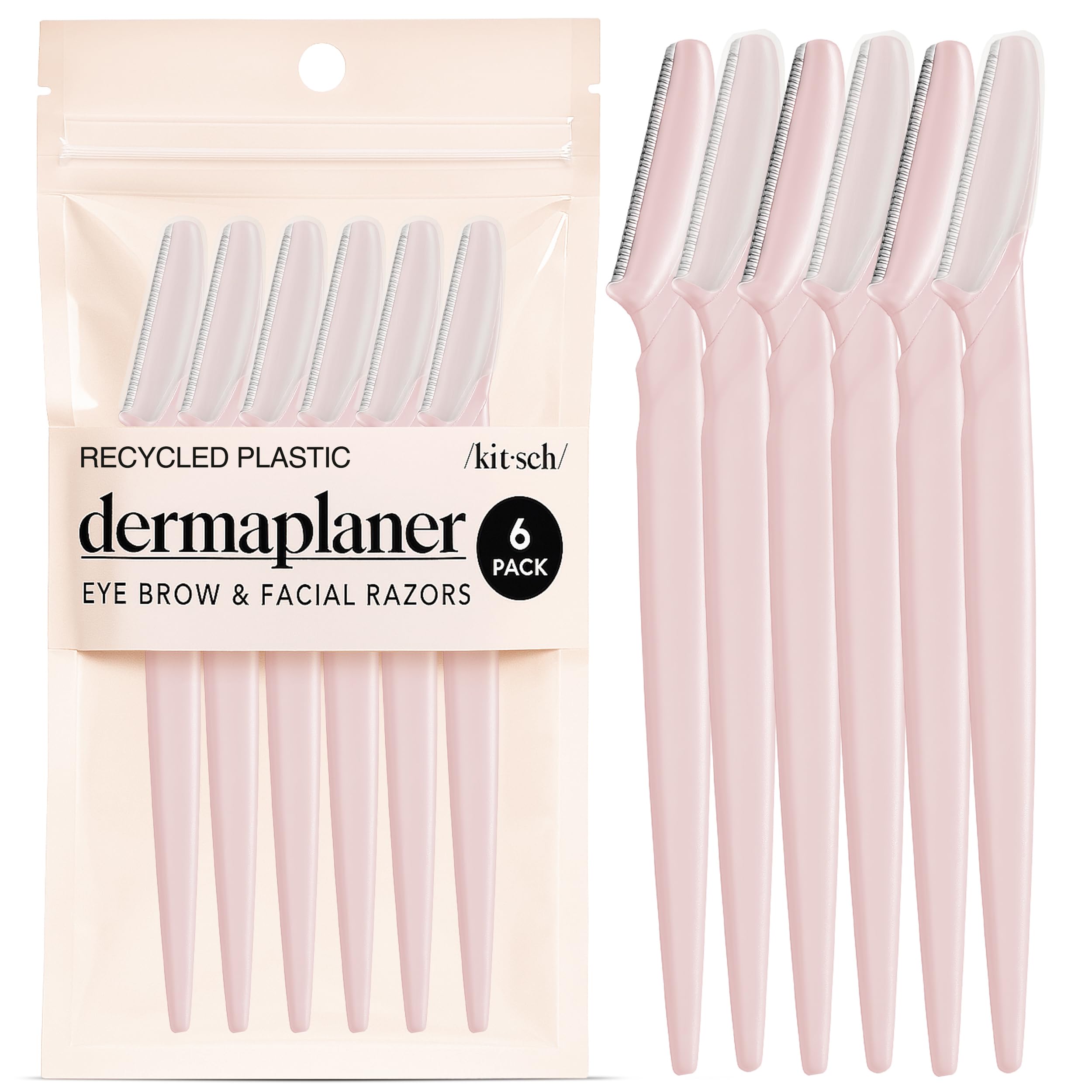 Kitsch Dermaplane Razor for Women Face – Face Razors for Women & Men, Eyebrow Trimmer & Face Shaver – Exfoliating Facial Razor & Skin Care Tool for Smoother Skin - Black, 12 pcs