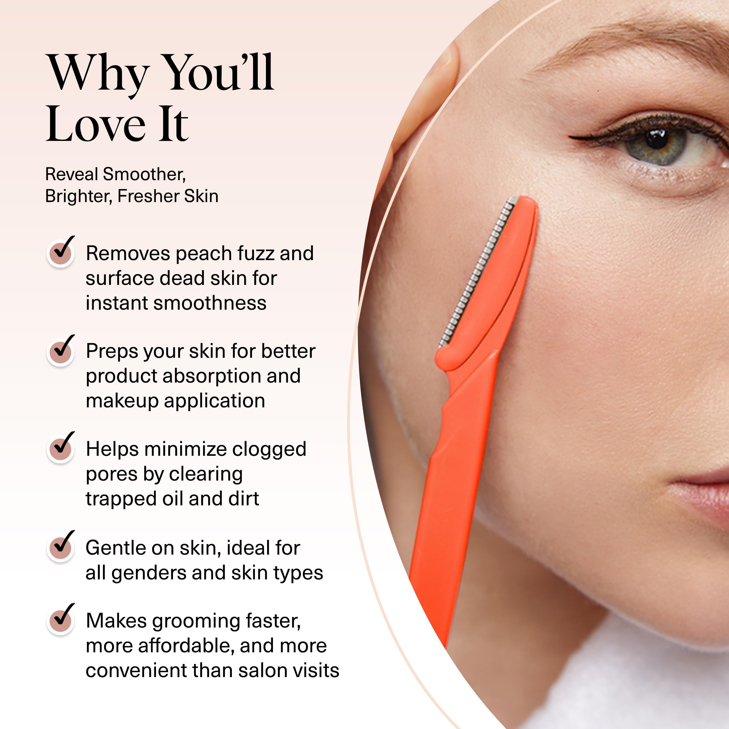 Kitsch Dermaplane Razor for Women Face – Face Razors for Women & Men, Eyebrow Trimmer & Face Shaver – Exfoliating Facial Razor & Skin Care Tool for Smoother Skin - Black, 12 pcs