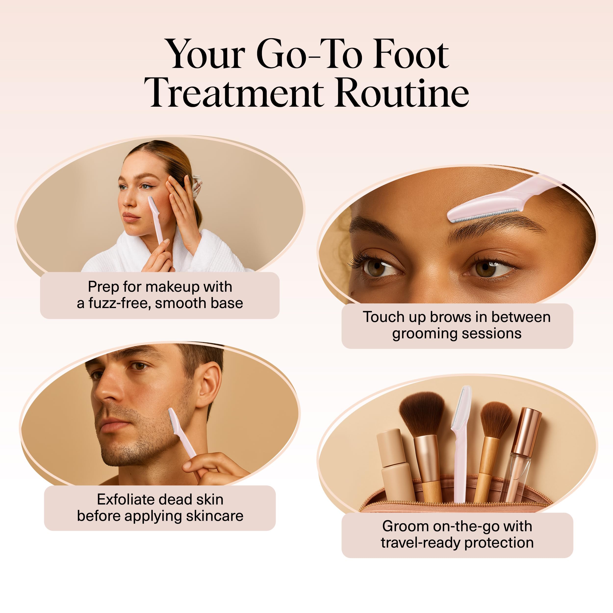 Kitsch Dermaplane Razor for Women Face – Face Razors for Women & Men, Eyebrow Trimmer & Face Shaver – Exfoliating Facial Razor & Skin Care Tool for Smoother Skin - Black, 12 pcs