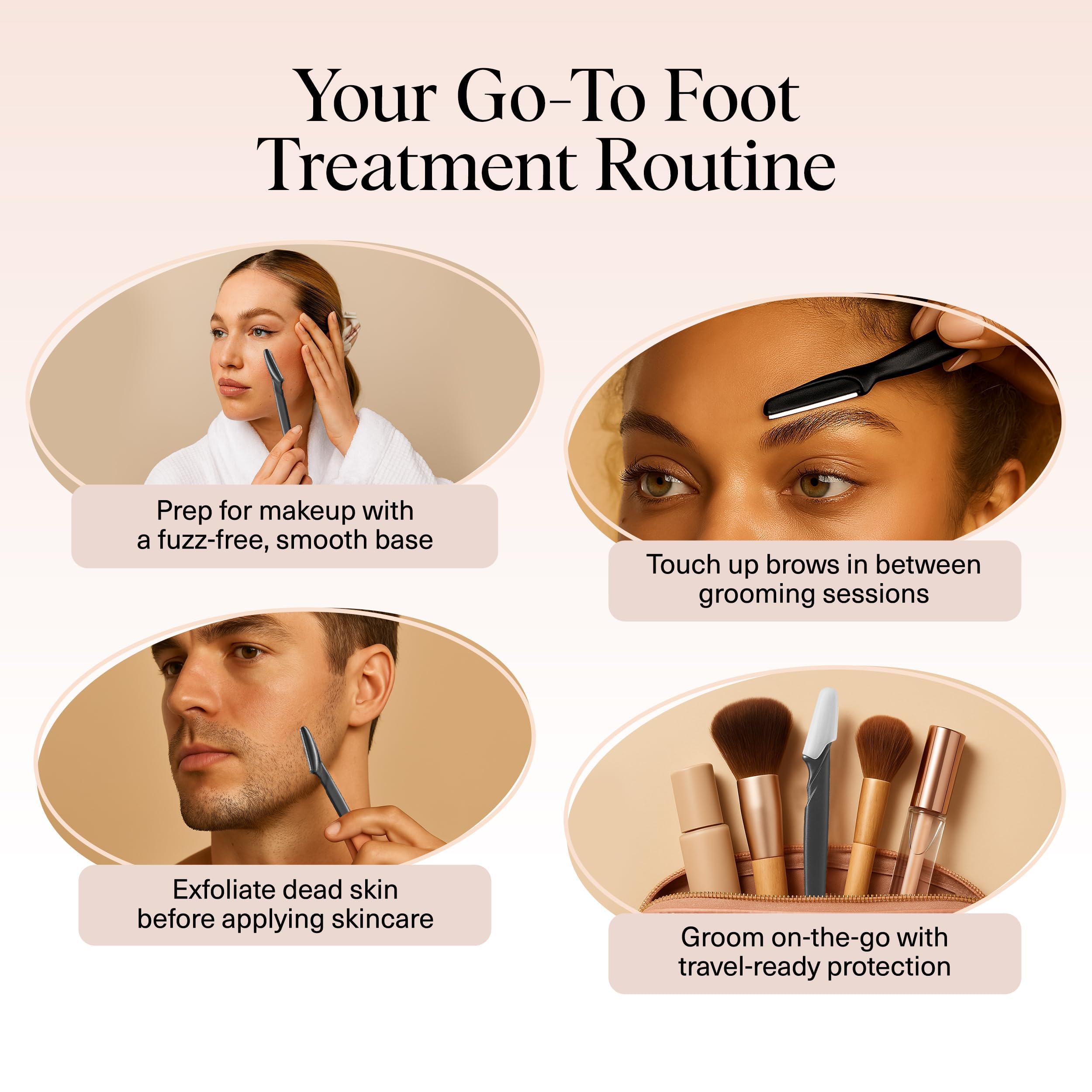 Kitsch Dermaplane Razor for Women Face – Face Razors for Women & Men, Eyebrow Trimmer & Face Shaver – Exfoliating Facial Razor & Skin Care Tool for Smoother Skin - Black, 12 pcs