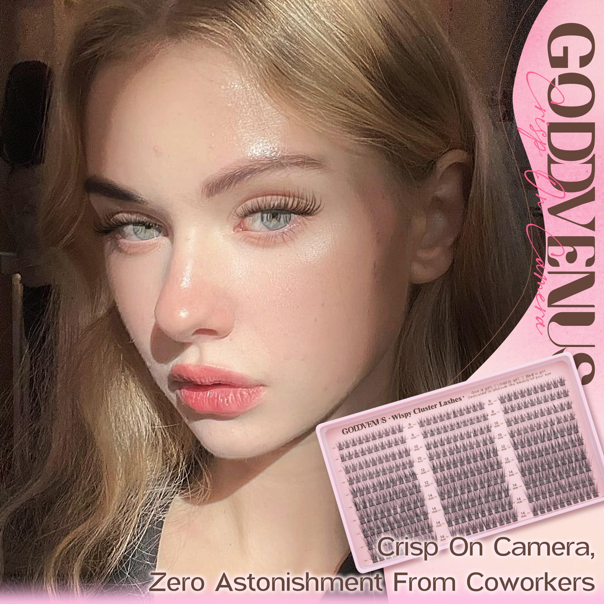 250Pcs Natural Lash Clusters Kit Cluster Eyelash Extensions Kit Wispy DIY C Curl Individual Lashes Clusters With Bottom Eyelashes