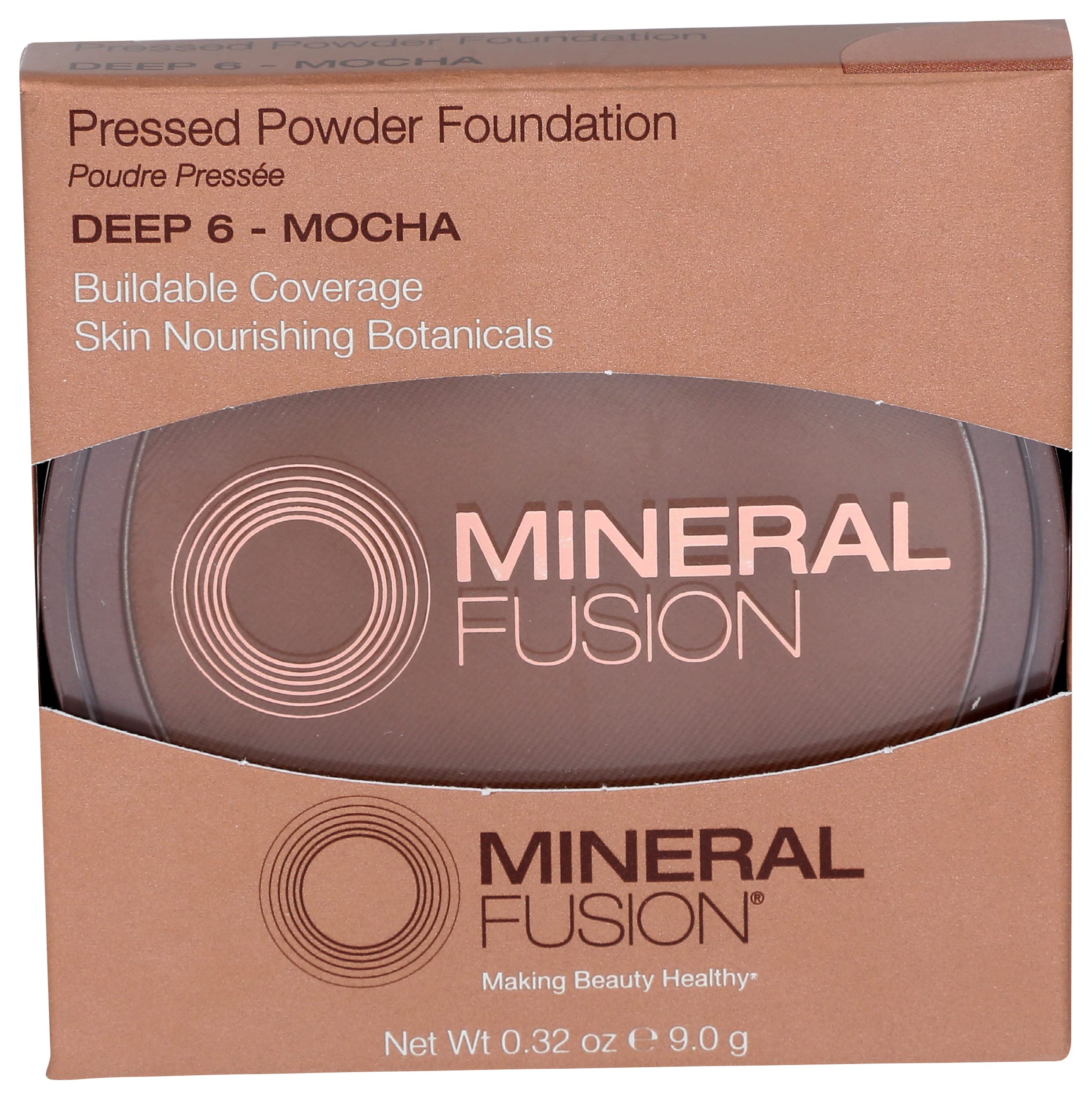 Mineral Fusion Pressed Powder Foundation, Neutral 4 - Med Skin w/Neutral Undertones, Age Defying Foundation Makeup with Matte Finish, Talc Free Face Powder, Hypoallergenic, Cruelty-Free, 0.32 Oz