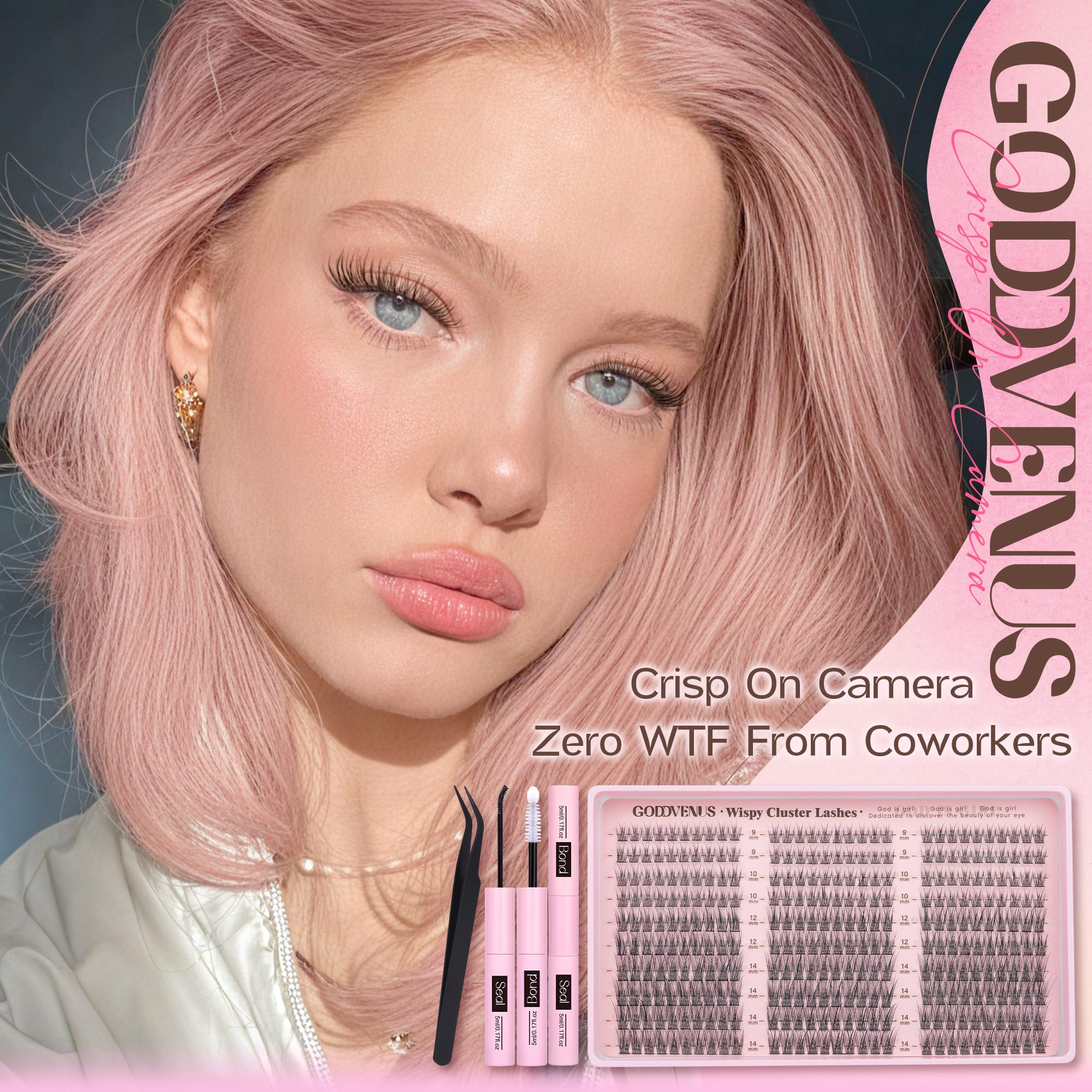 250Pcs Natural Lash Clusters Kit Cluster Eyelash Extensions Kit Wispy DIY C Curl Individual Lashes Clusters With Bottom Eyelashes