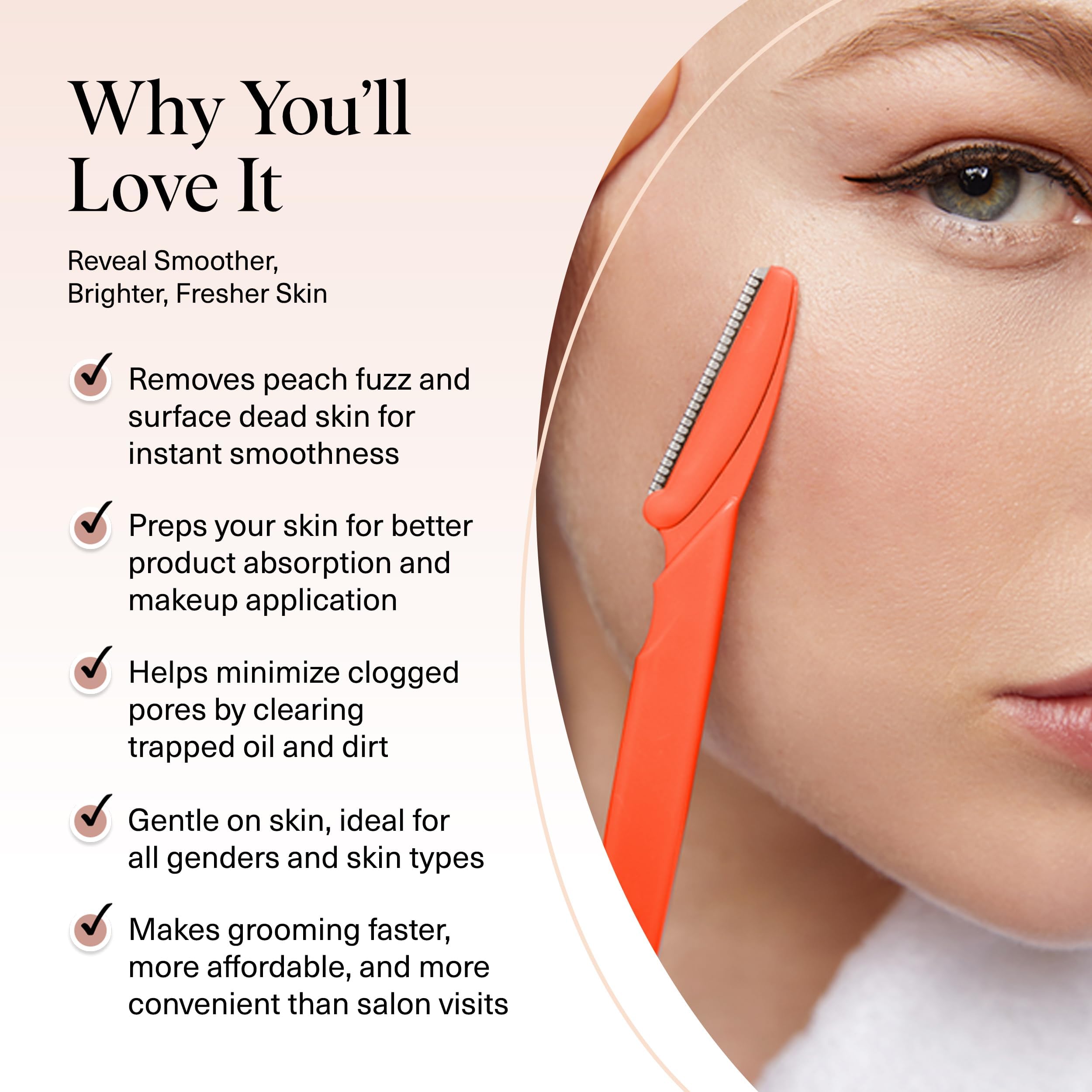 Kitsch Dermaplane Razor for Women Face – Face Razors for Women & Men, Eyebrow Trimmer & Face Shaver – Exfoliating Facial Razor & Skin Care Tool for Smoother Skin - Black, 12 pcs