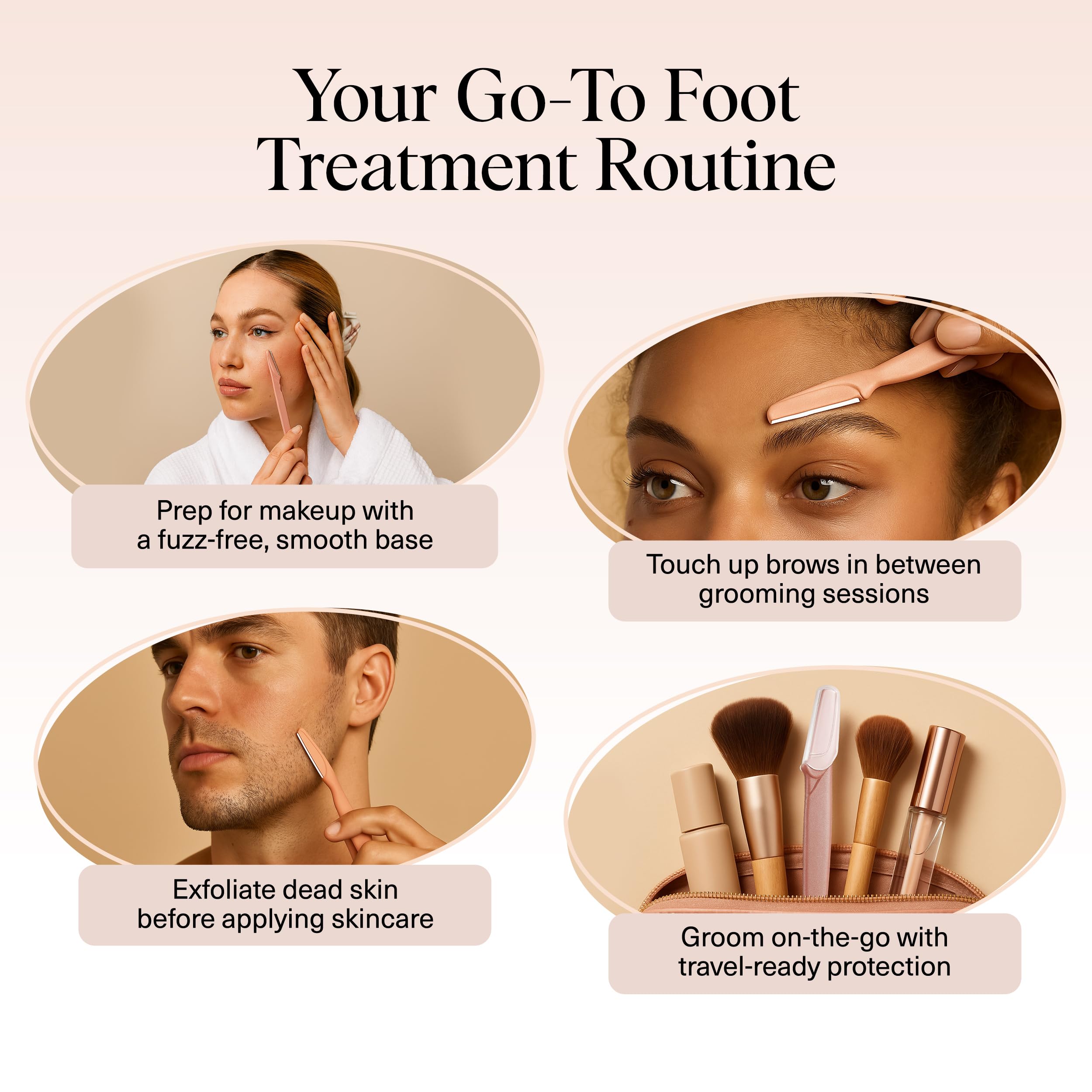 Kitsch Dermaplane Razor for Women Face – Face Razors for Women & Men, Eyebrow Trimmer & Face Shaver – Exfoliating Facial Razor & Skin Care Tool for Smoother Skin - Black, 12 pcs