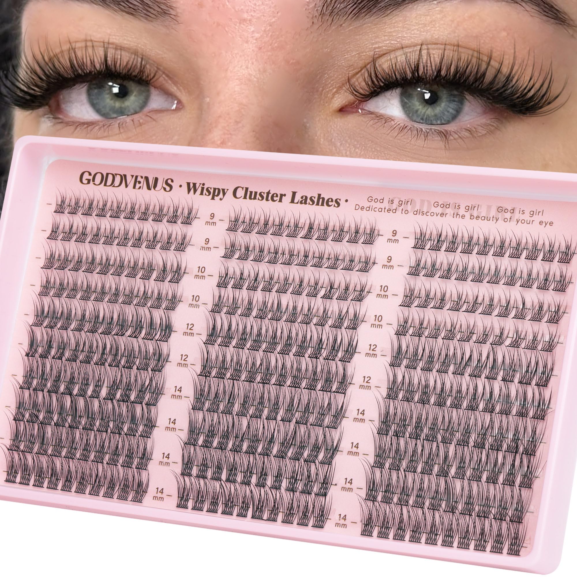250Pcs Natural Lash Clusters Kit Cluster Eyelash Extensions Kit Wispy DIY C Curl Individual Lashes Clusters With Bottom Eyelashes