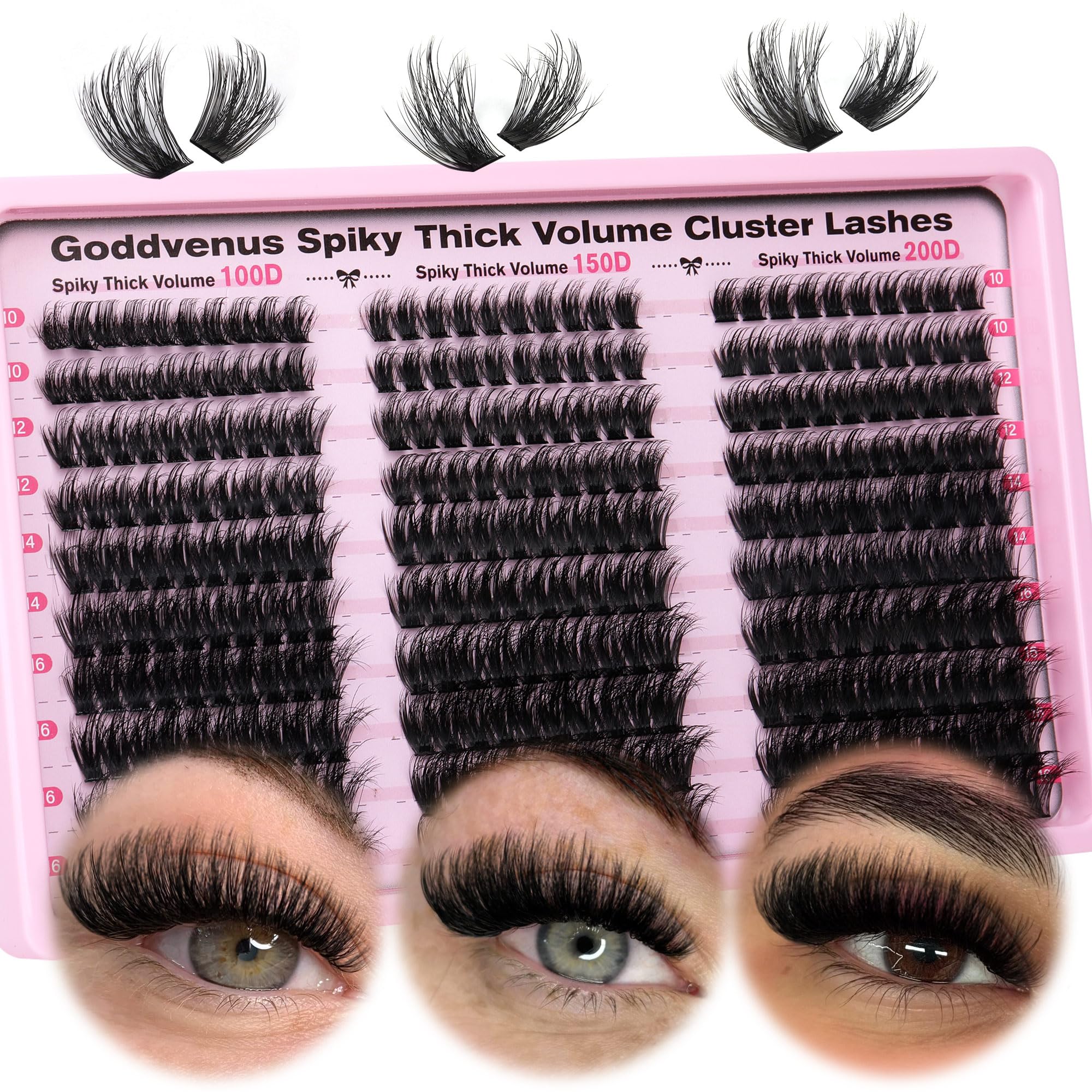 250Pcs Natural Lash Clusters Kit Cluster Eyelash Extensions Kit Wispy DIY C Curl Individual Lashes Clusters With Bottom Eyelashes