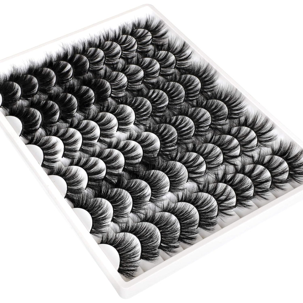 30 Pairs 20MM False Eyelashes Wholesale 6 Styles Mixed Lashes 8D Fluffier Volume Dramatic Faux Mink Eyelashes Thick Full Strip Lashes Pack