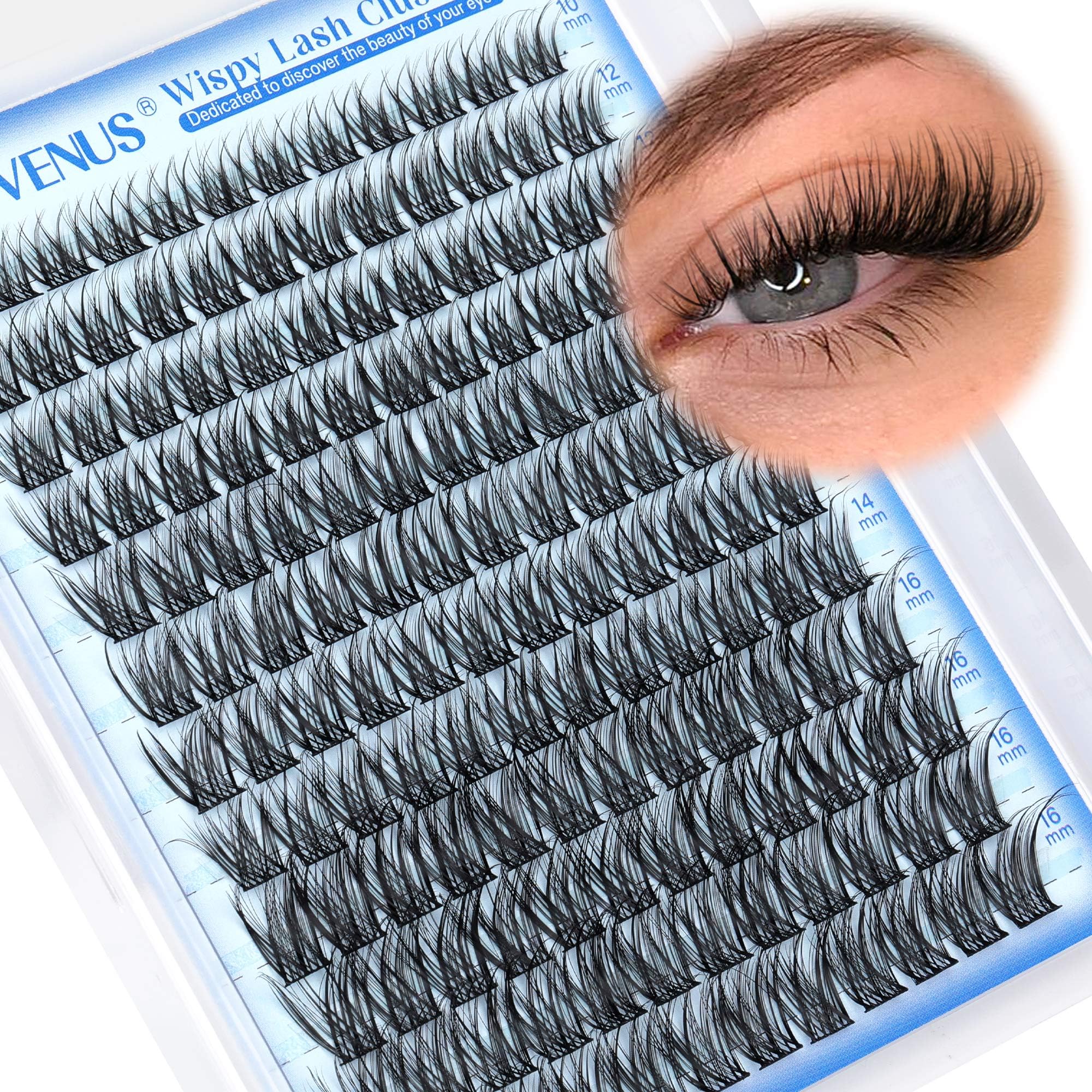 250Pcs Natural Lash Clusters Kit Cluster Eyelash Extensions Kit Wispy DIY C Curl Individual Lashes Clusters With Bottom Eyelashes