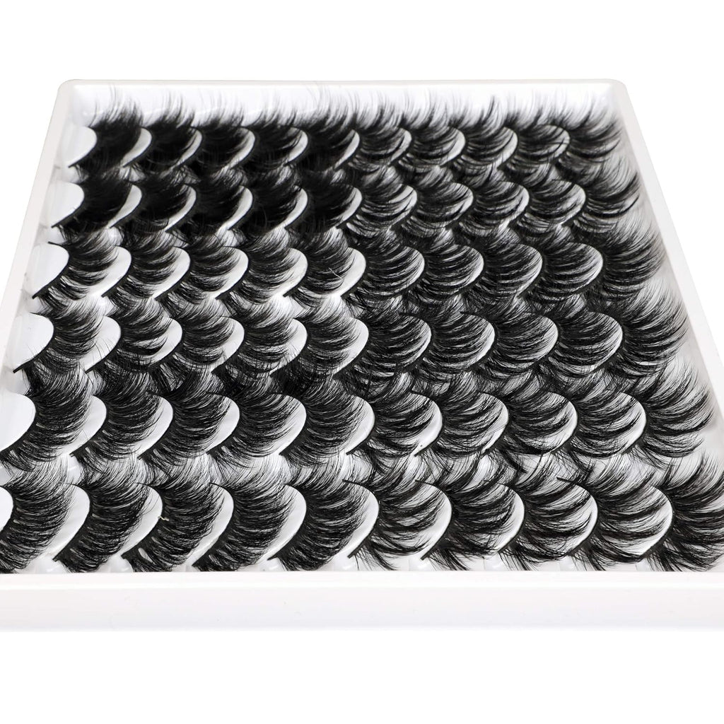 30 Pairs 20MM False Eyelashes Wholesale 6 Styles Mixed Lashes 8D Fluffier Volume Dramatic Faux Mink Eyelashes Thick Full Strip Lashes Pack