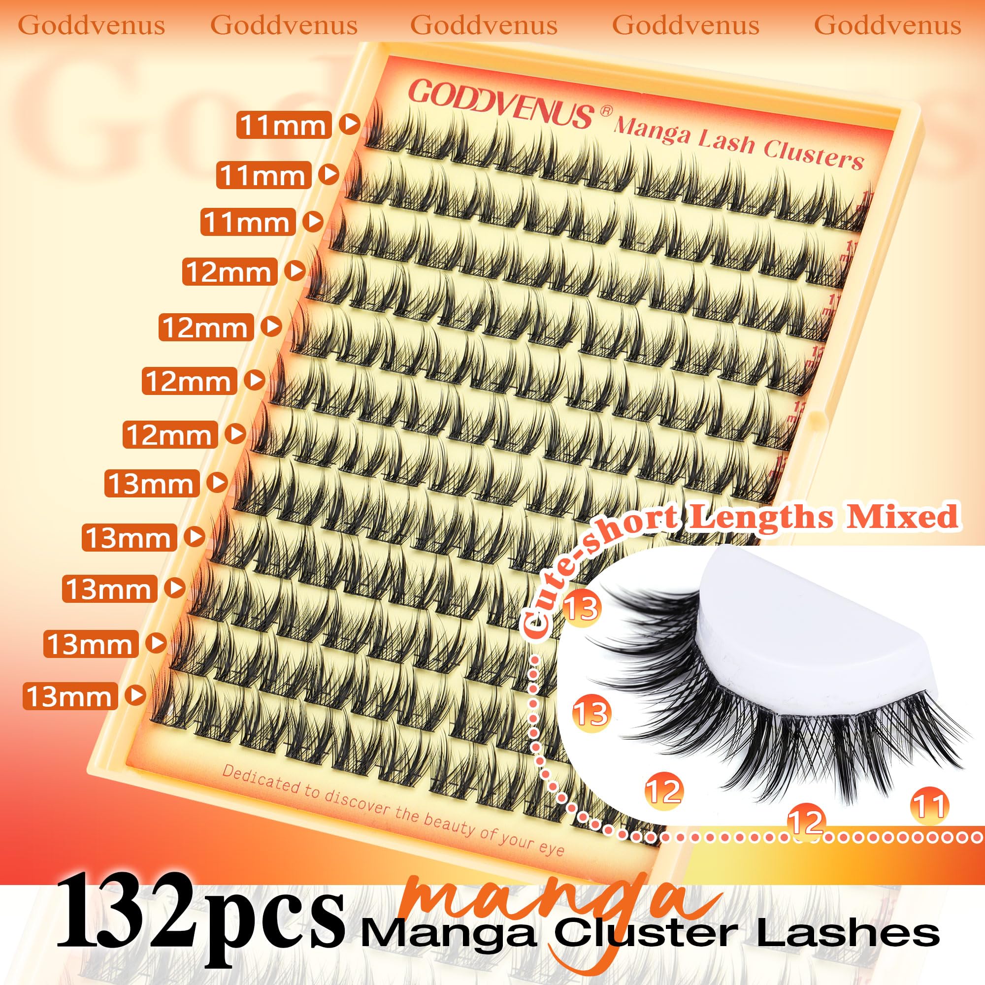 250Pcs Natural Lash Clusters Kit Cluster Eyelash Extensions Kit Wispy DIY C Curl Individual Lashes Clusters With Bottom Eyelashes