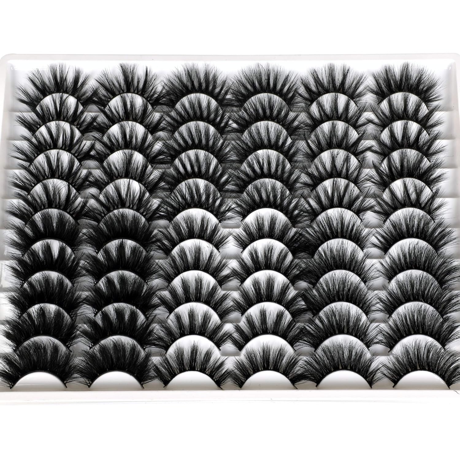 30 Pairs 20MM False Eyelashes Wholesale 6 Styles Mixed Lashes 8D Fluffier Volume Dramatic Faux Mink Eyelashes Thick Full Strip Lashes Pack