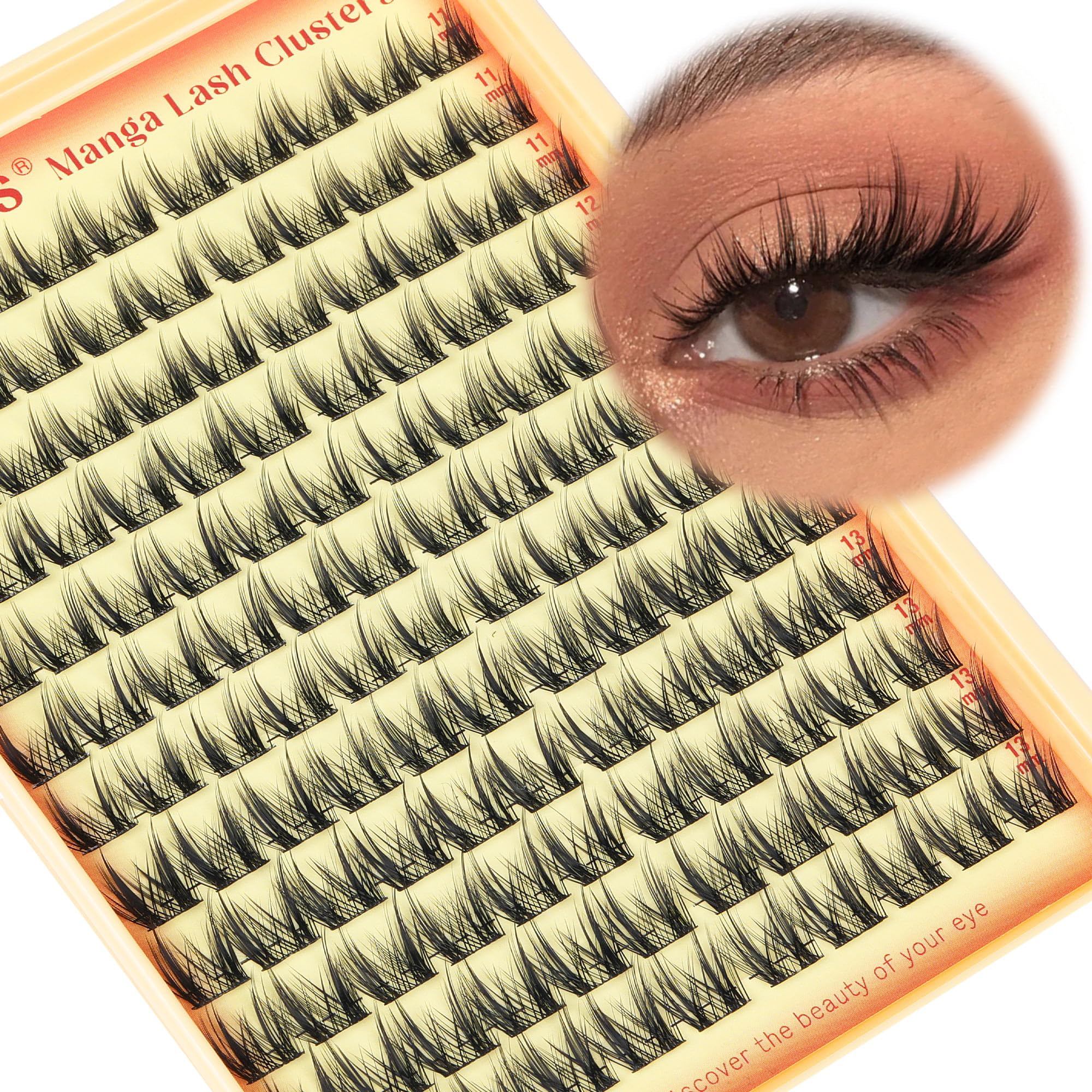 250Pcs Natural Lash Clusters Kit Cluster Eyelash Extensions Kit Wispy DIY C Curl Individual Lashes Clusters With Bottom Eyelashes