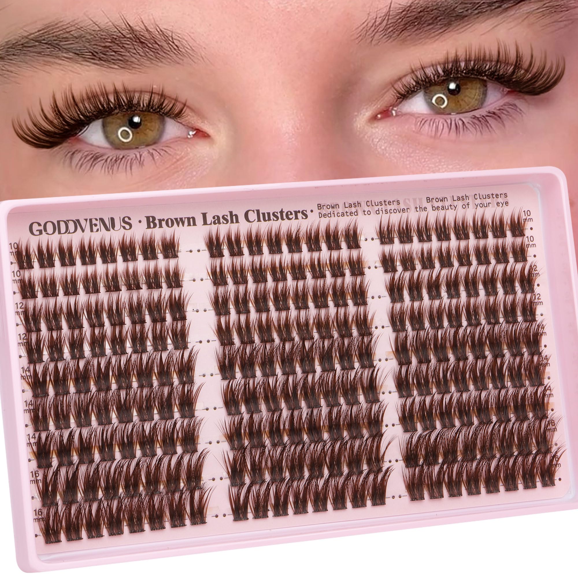 250Pcs Natural Lash Clusters Kit Cluster Eyelash Extensions Kit Wispy DIY C Curl Individual Lashes Clusters With Bottom Eyelashes