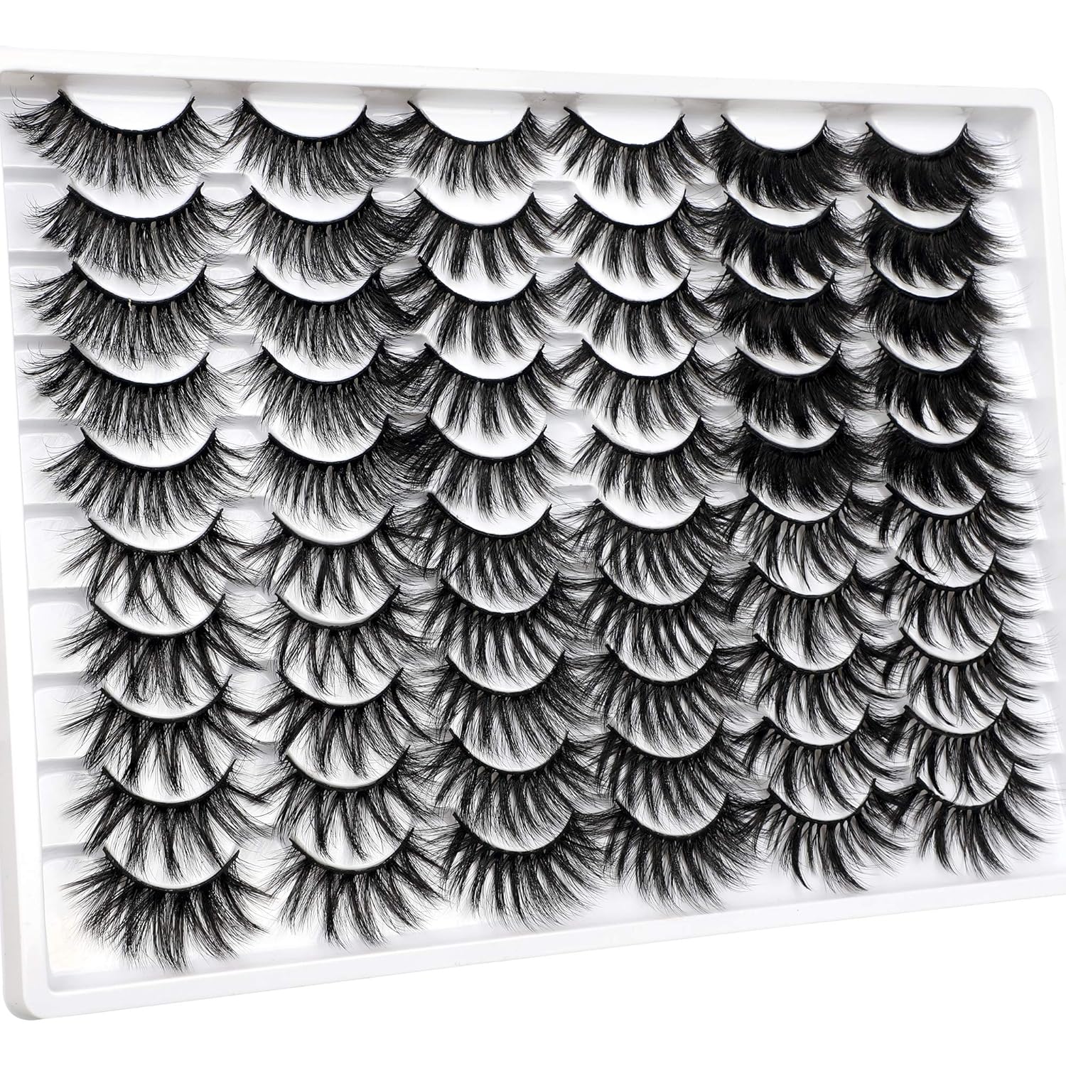 30 Pairs 20MM False Eyelashes Wholesale 6 Styles Mixed Lashes 8D Fluffier Volume Dramatic Faux Mink Eyelashes Thick Full Strip Lashes Pack