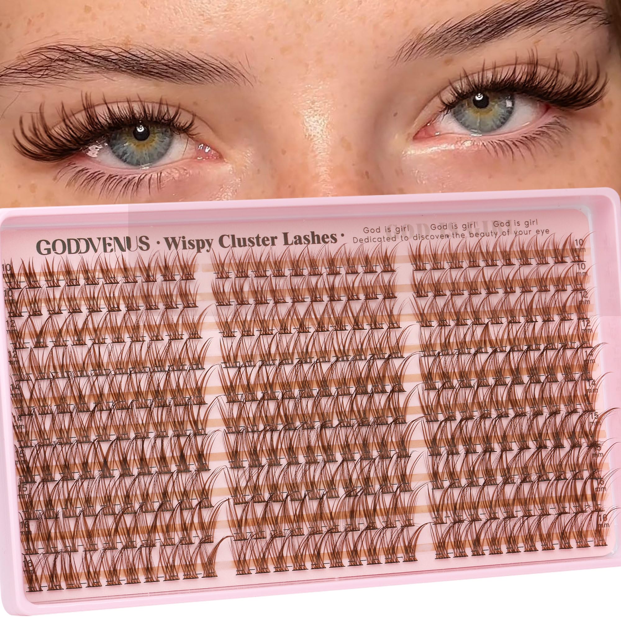 250Pcs Natural Lash Clusters Kit Cluster Eyelash Extensions Kit Wispy DIY C Curl Individual Lashes Clusters With Bottom Eyelashes