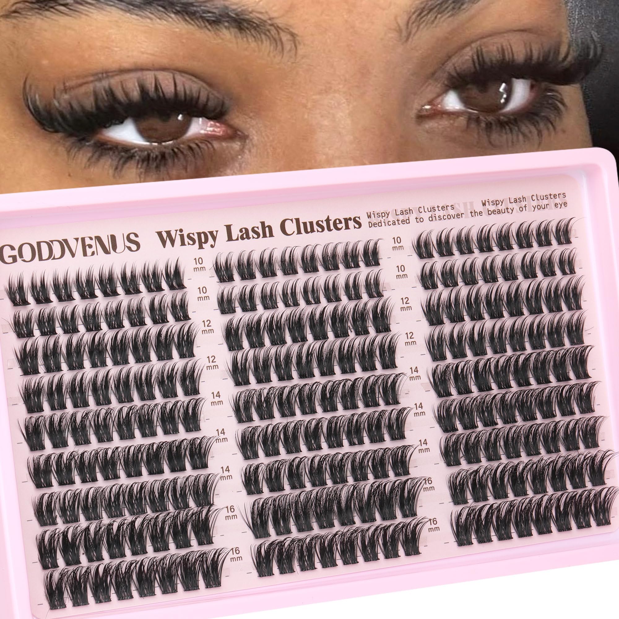 250Pcs Natural Lash Clusters Kit Cluster Eyelash Extensions Kit Wispy DIY C Curl Individual Lashes Clusters With Bottom Eyelashes