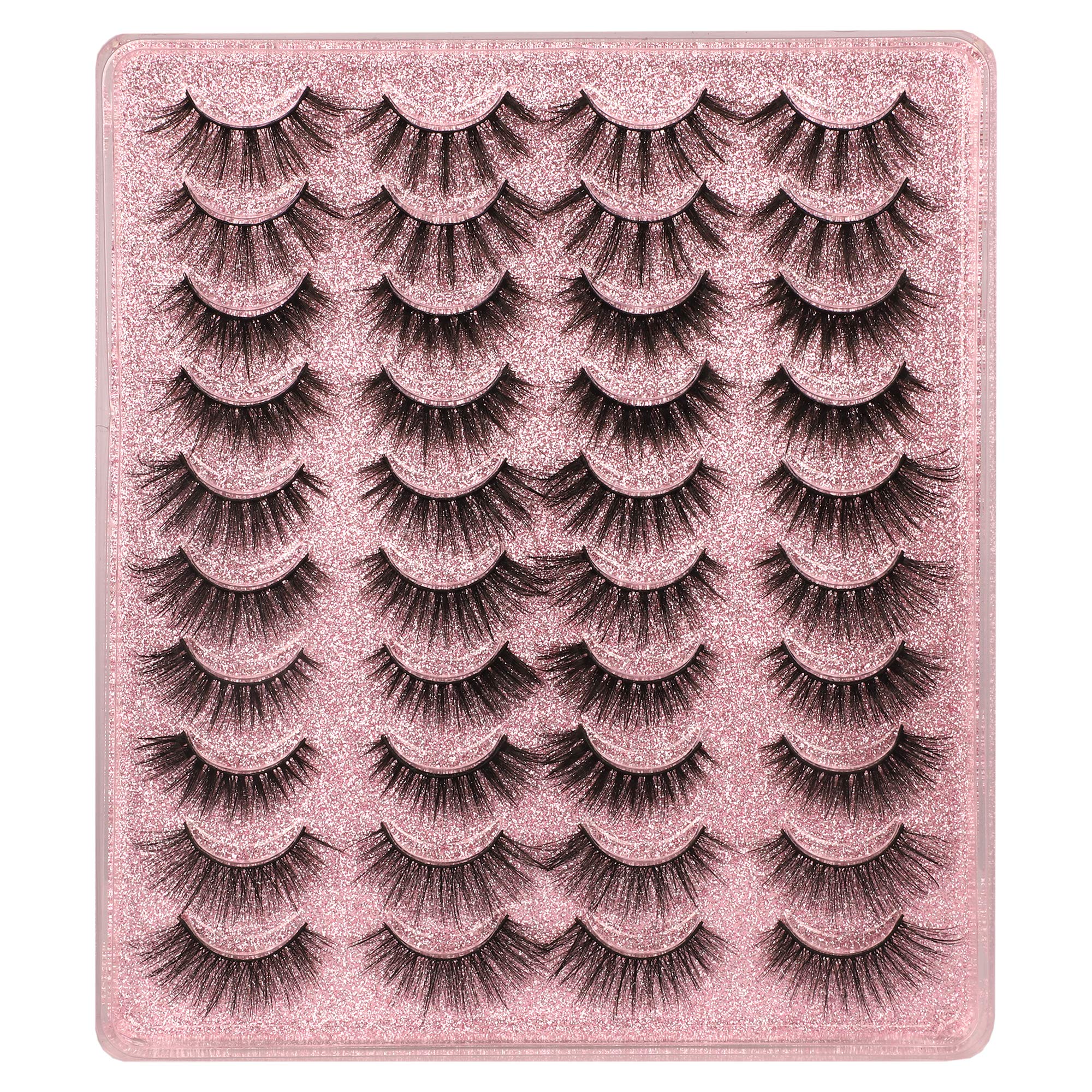 30 Pairs 20MM False Eyelashes Wholesale 6 Styles Mixed Lashes 8D Fluffier Volume Dramatic Faux Mink Eyelashes Thick Full Strip Lashes Pack