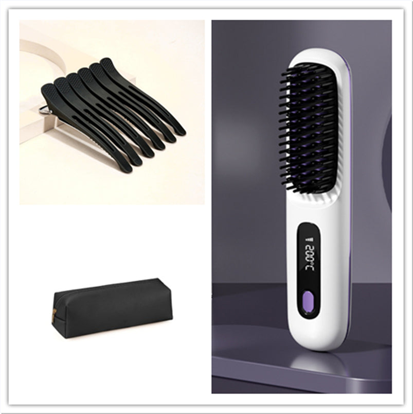 2 In 1 Straight Hair Comb Wireless Hair Straightener Brush